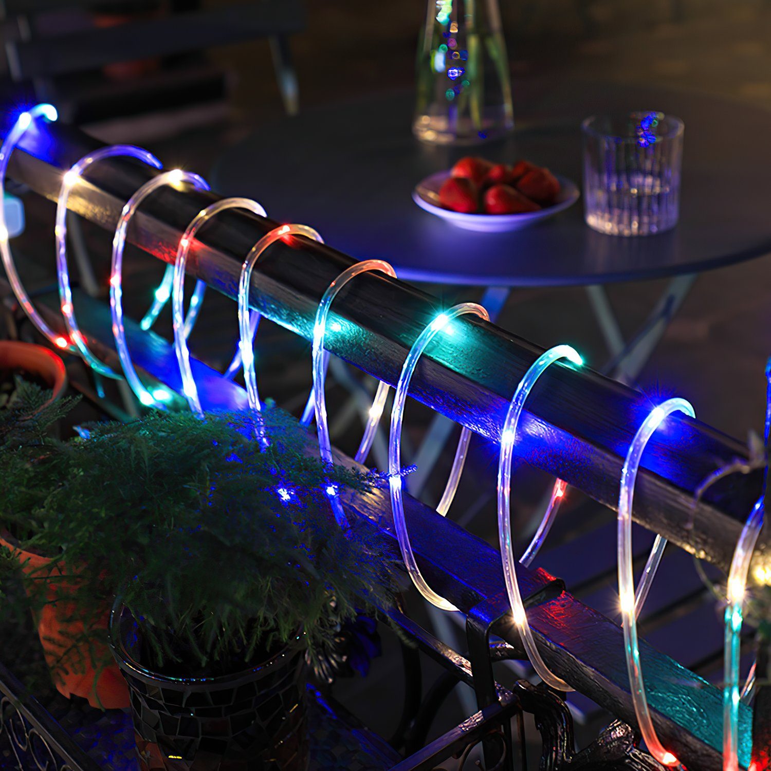 LED LED-Lichterschlauch Lichterschlauch Solar Lichterkette Bunt Lichtschlauch 10m Gimisgu Wasserdicht