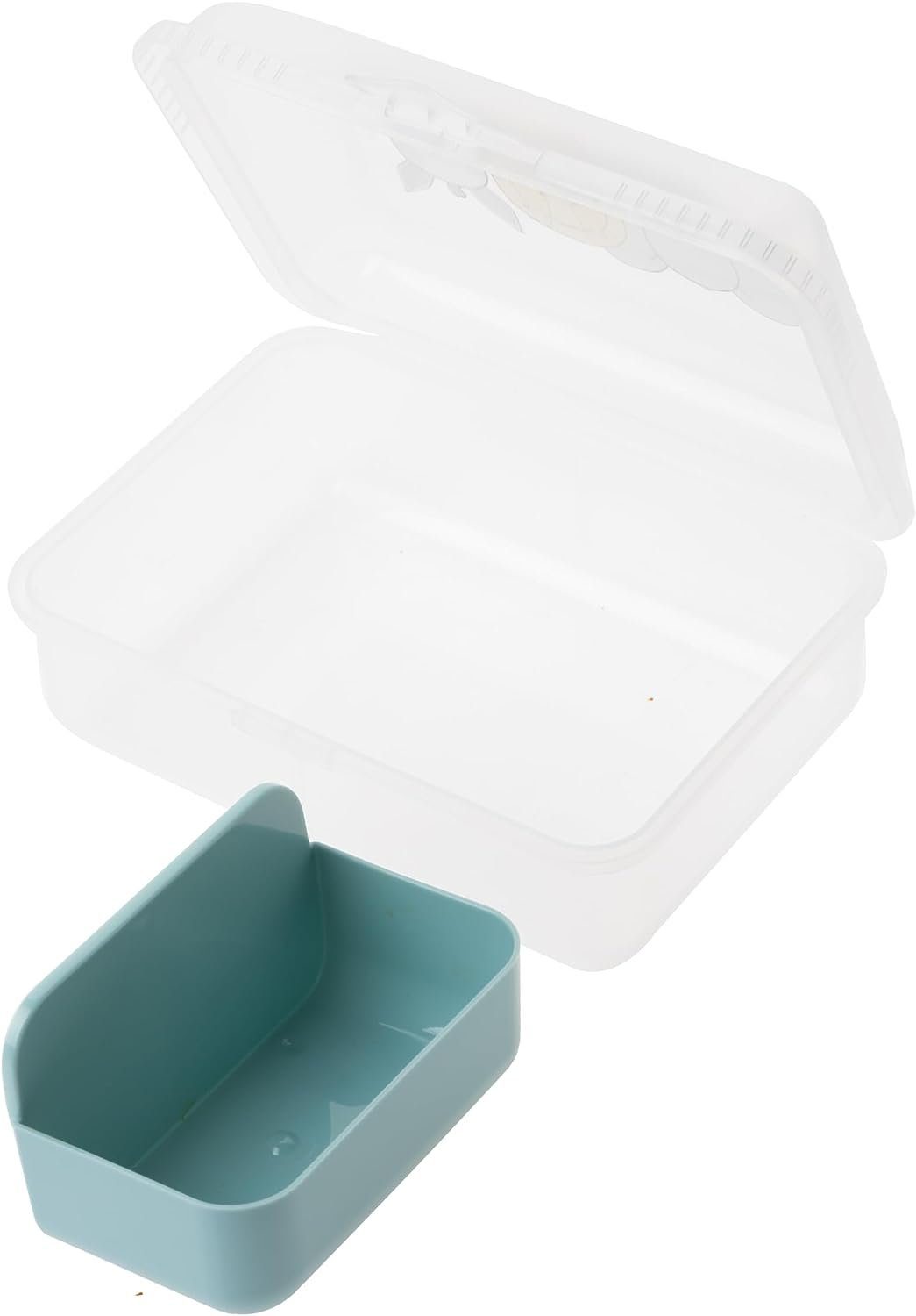 Centi Lunchbox Brotdose Kinder mit Fächern und mit Trenneinleger, Kunststoff, (Set, 2-tlg., 7x18x13 cm), Brotzeitbox mit Klickverschluss