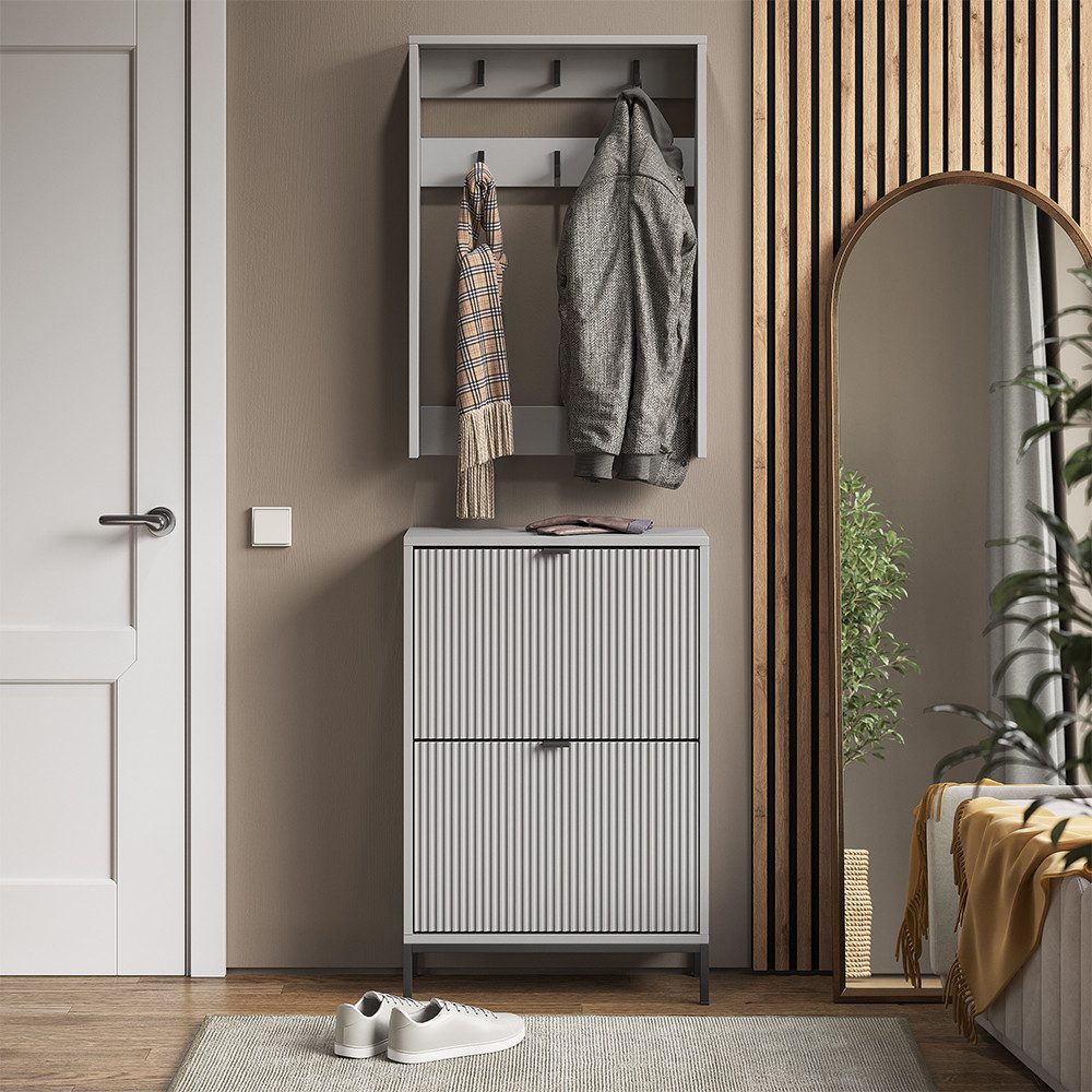 Vicco Garderoben-Set Eliza, Grau, 60 x 92 cm Set, 2 Teile, (2-St)