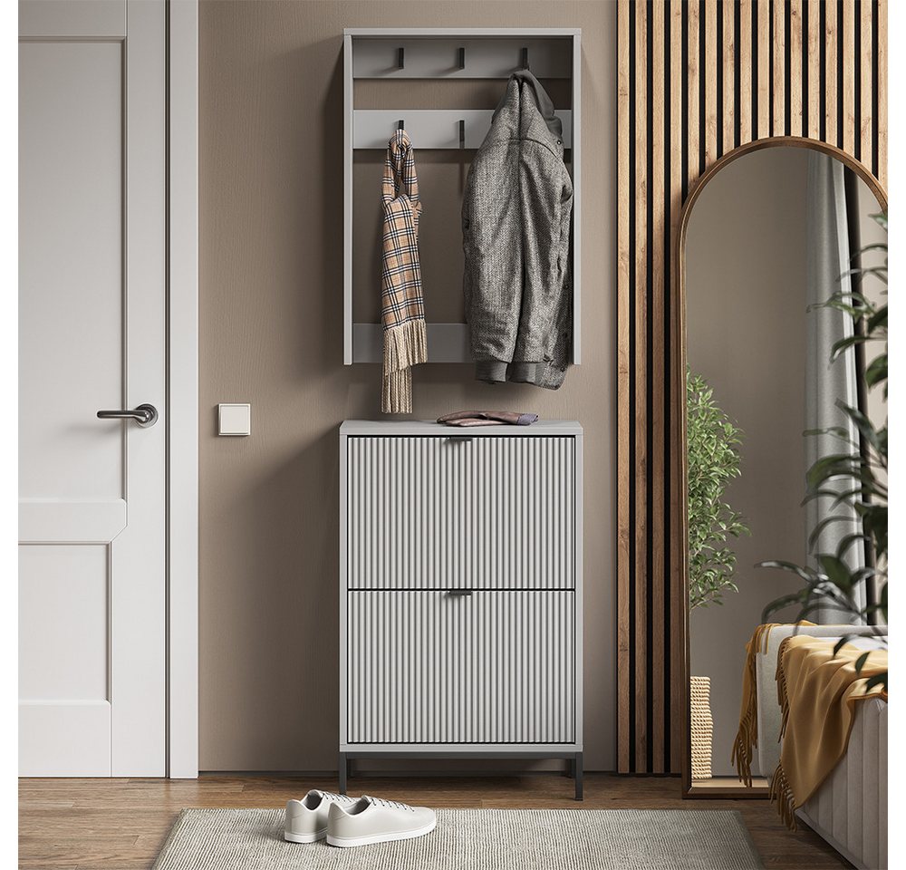 Vicco Garderoben-Set Eliza, Grau, 60 x 92 cm Set, 2 Teile, (2-St)