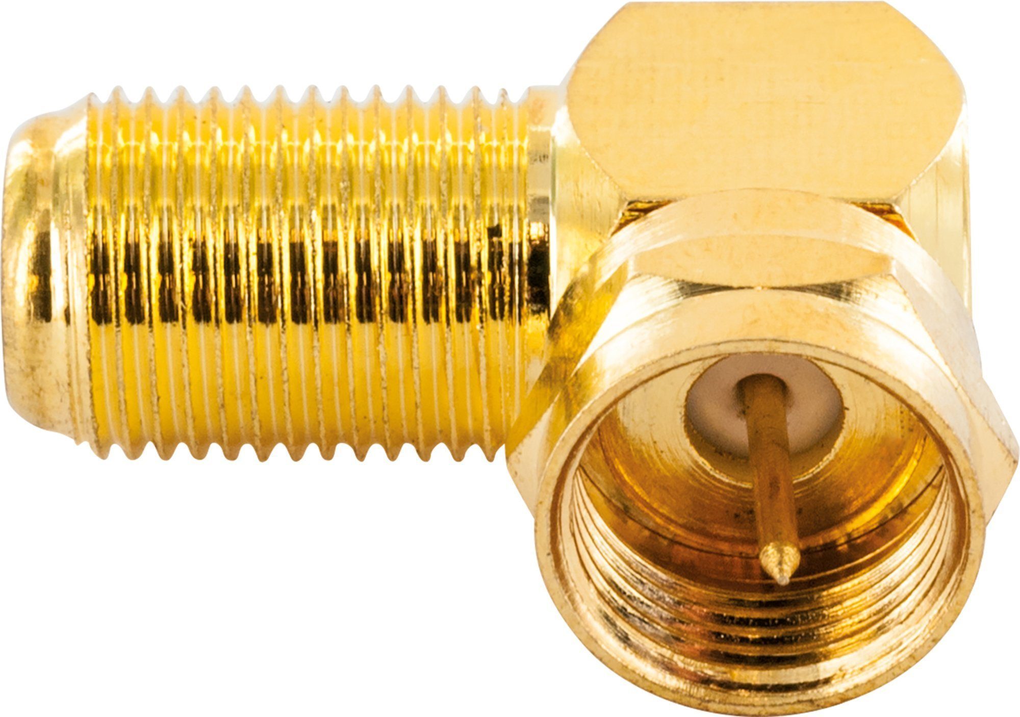 Schwaiger GOWAD8321 537 TV-Adapter F-Stecker zu F-Buchse, 90° Winkel