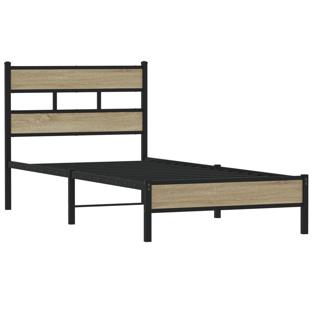 vidaXL Bett Bettgestell ohne Matratze Sonoma-Eiche günstig online kaufen