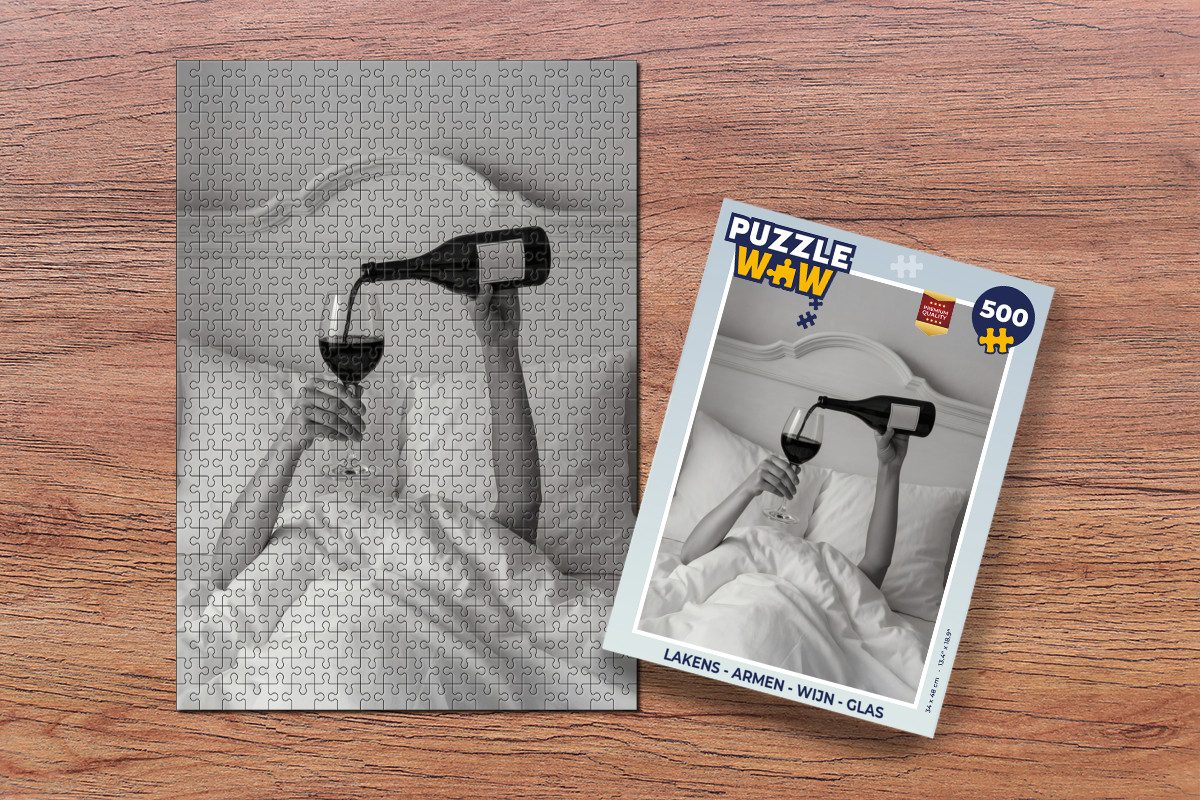 MuchoWow Puzzle Laken - Arme - Wein - Glas, 500 Puzzleteile, Foto-Puzzle, Bilderrätsel, Puzzlespiele, Spielzeug