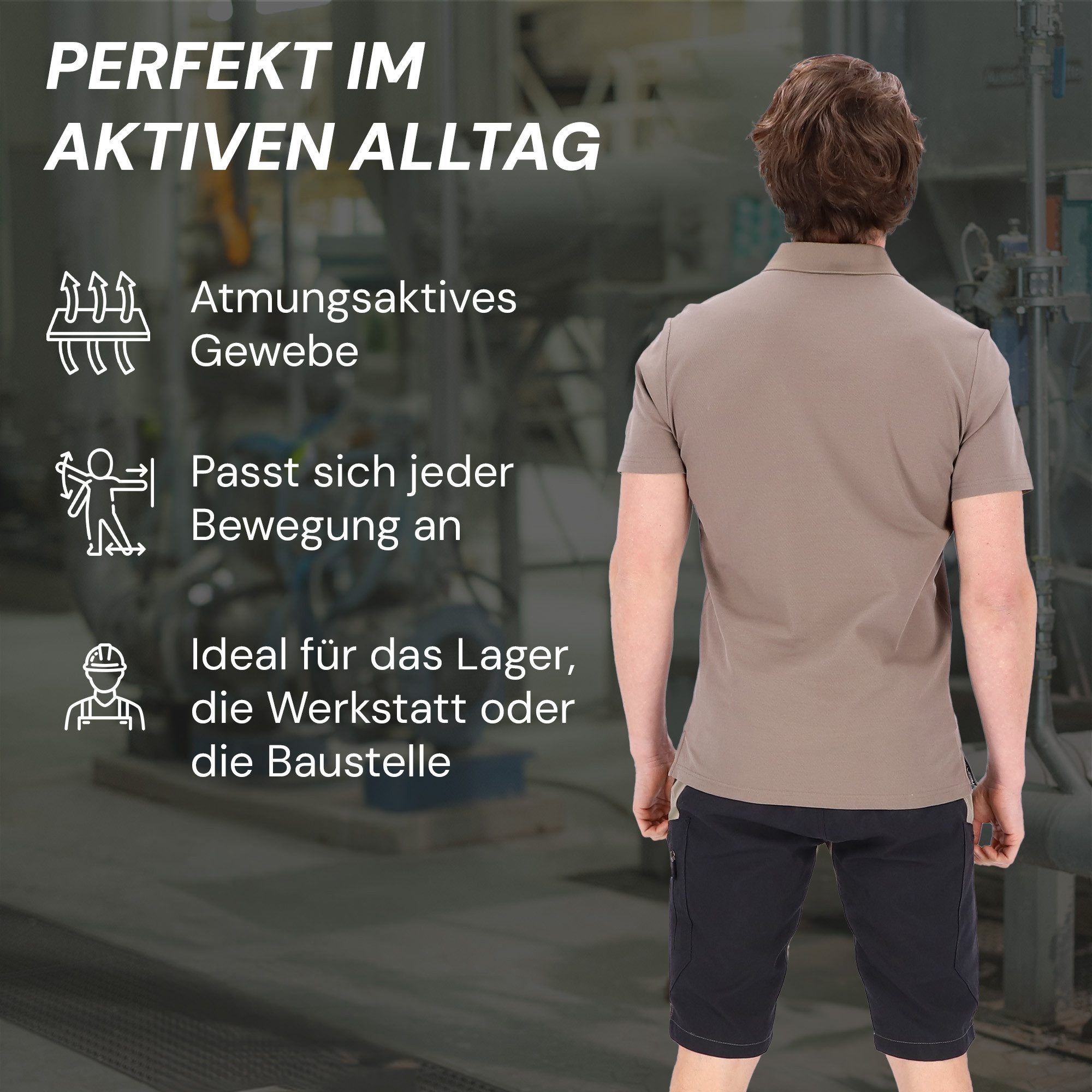 PUMA Workwear Poloshirt ADVANCED Herren Shirt mit Brusttasche und Utility Fach am Oberarm Strapazierfähiges und atmungsaktives Gewebe für Handwerk und Logistik – Bild 4 von 5