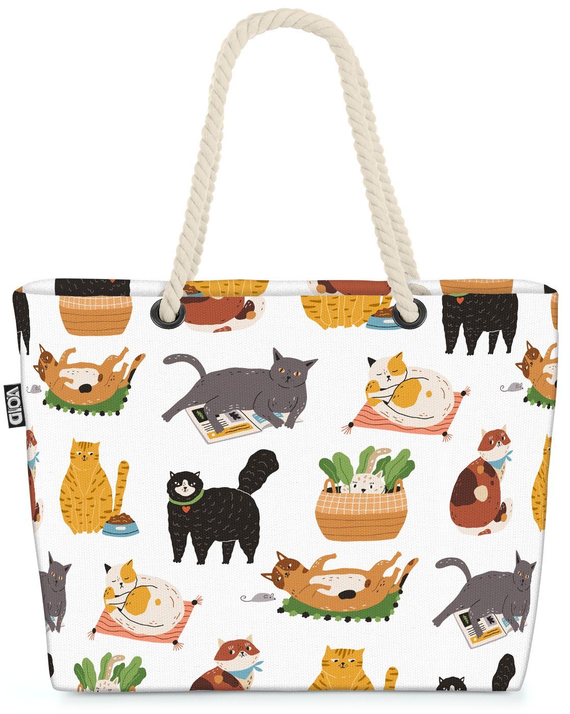 VOID Strandtasche (1-tlg), Hauskatzen Katzenrasse Beach Bag Katze Kätzchen Tier Rasse Haustier reinrassig