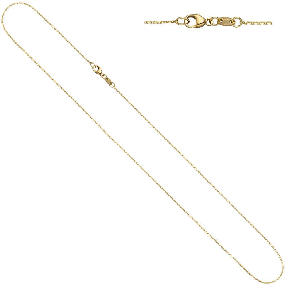 Ankerkette Schmuck Kette 585 Gelbgold Krone Collier Gold 0,6mm aus Goldkette 42cm Halskette