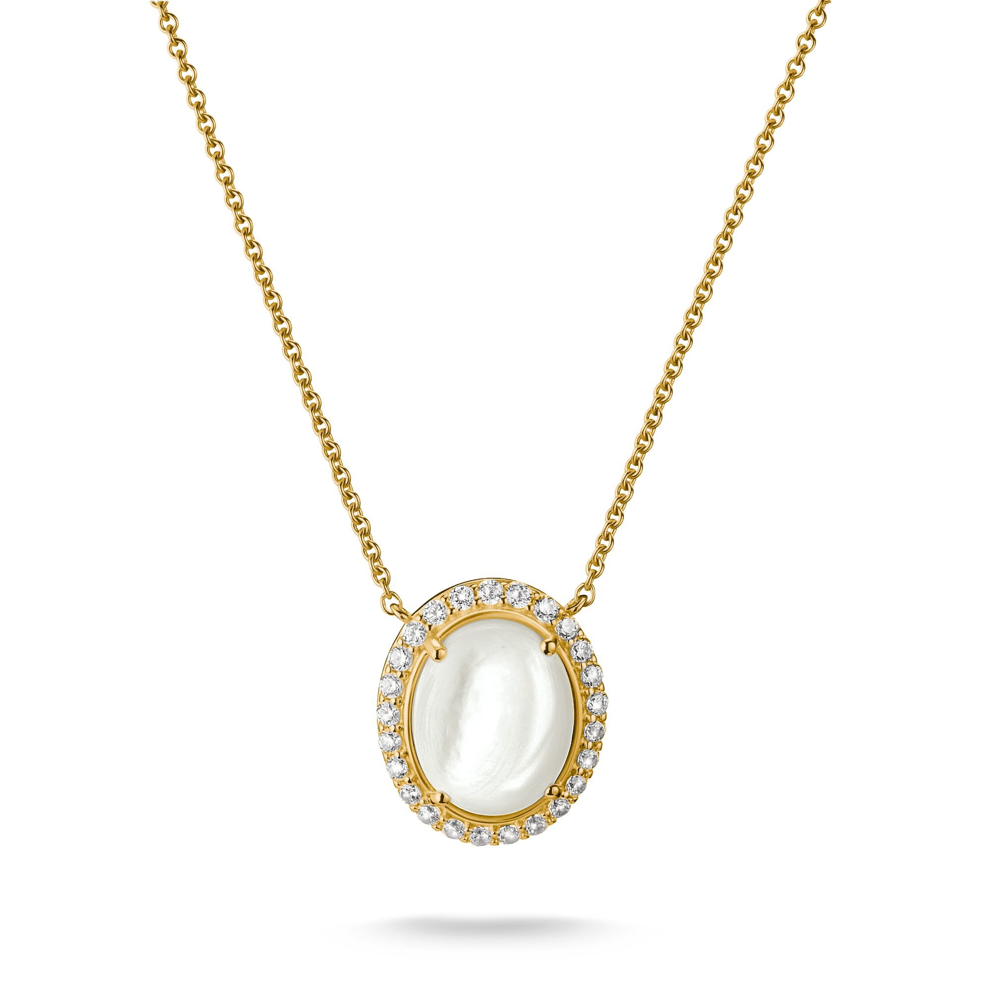 THOMAS SABO Kette mit Anhänger Fluid Elegance Kette Perlmutt, mit Zirkonia (synth) - mit Perlmutt