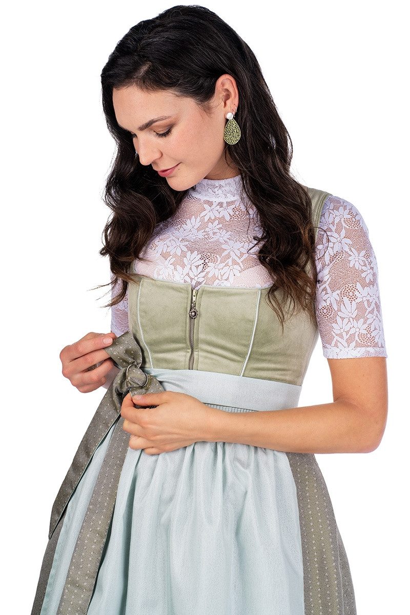 Spieth & Wensky Dirndl Samt Dirndl 2tlg. - DOREEN - mintgrün
