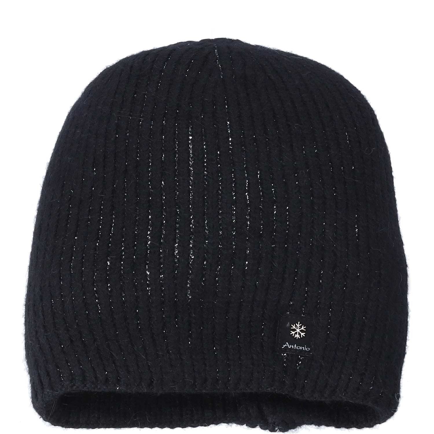 Antonio Strickmütze Antonio Winter Lady Hat Secret Glitter Beanie schwarz (1-St)