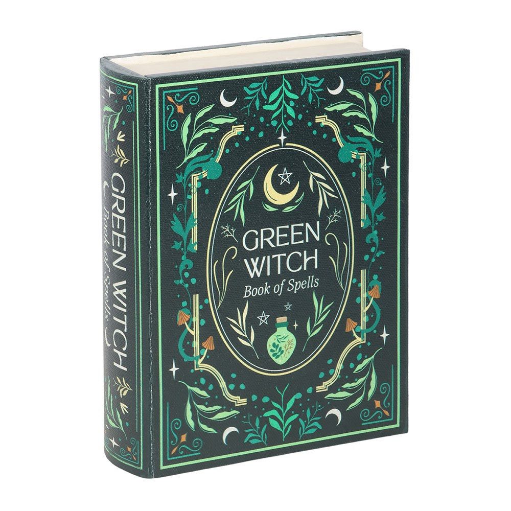 Something Different Aufbewahrungsdose "Green Witch" Dekobox in Buchform Book of Spells Hexen Aufbewahrung