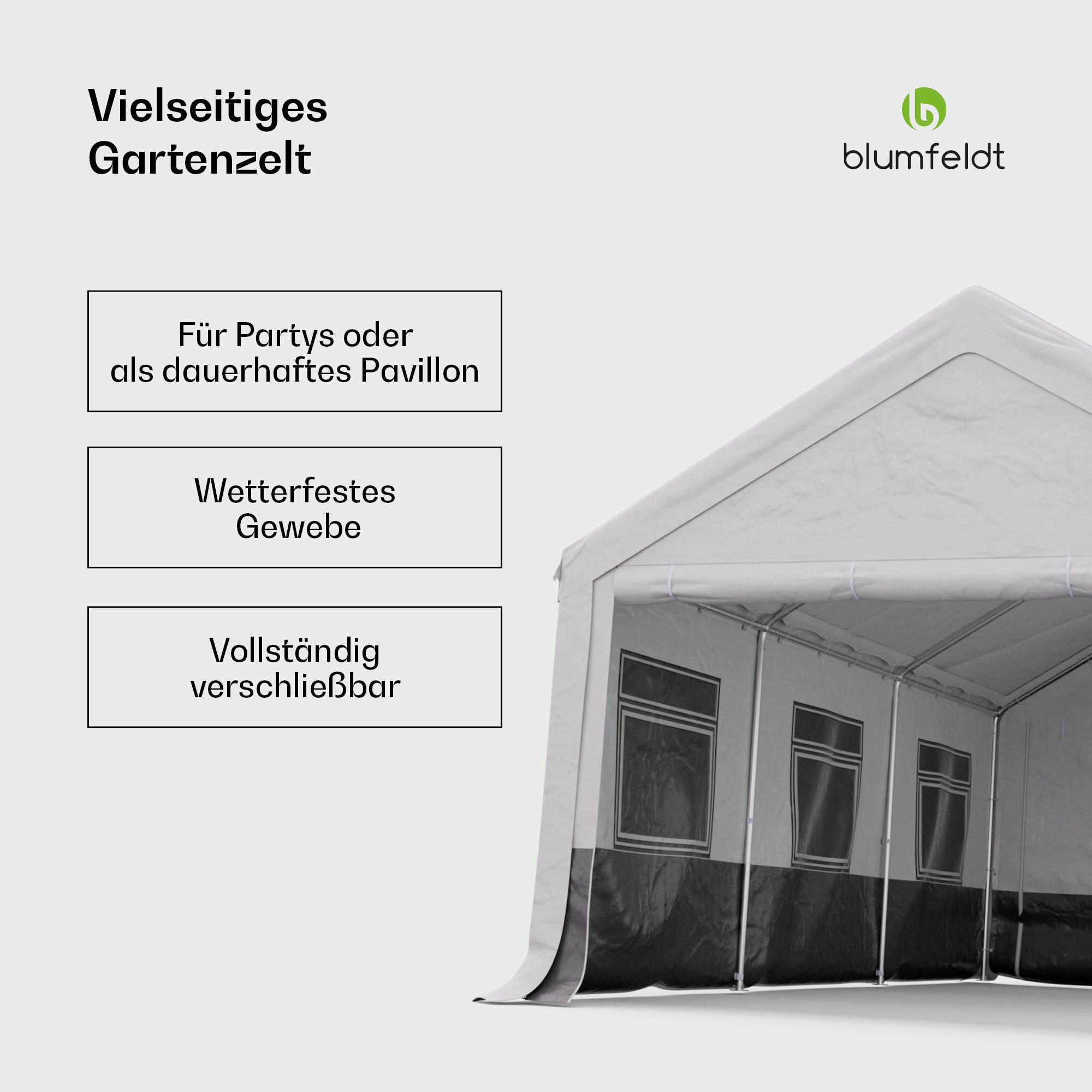 blumfeldt Pavillon PartyHaven 4x6, (Set), Garten PartyZelt Outdoor wetterfestes Stahl