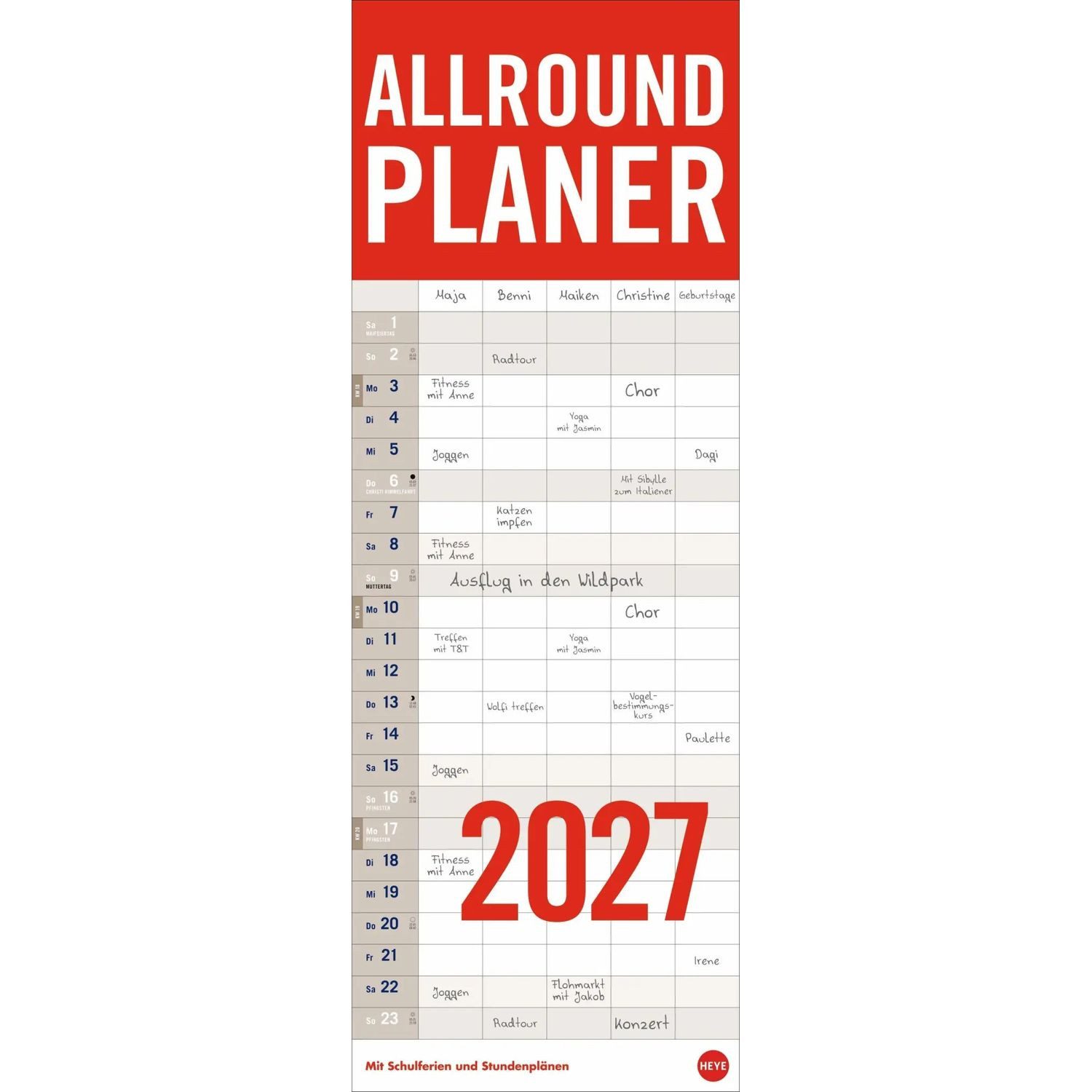 HEYE Wandkalender Allround-Familienplaner Vertical Kalender 2027