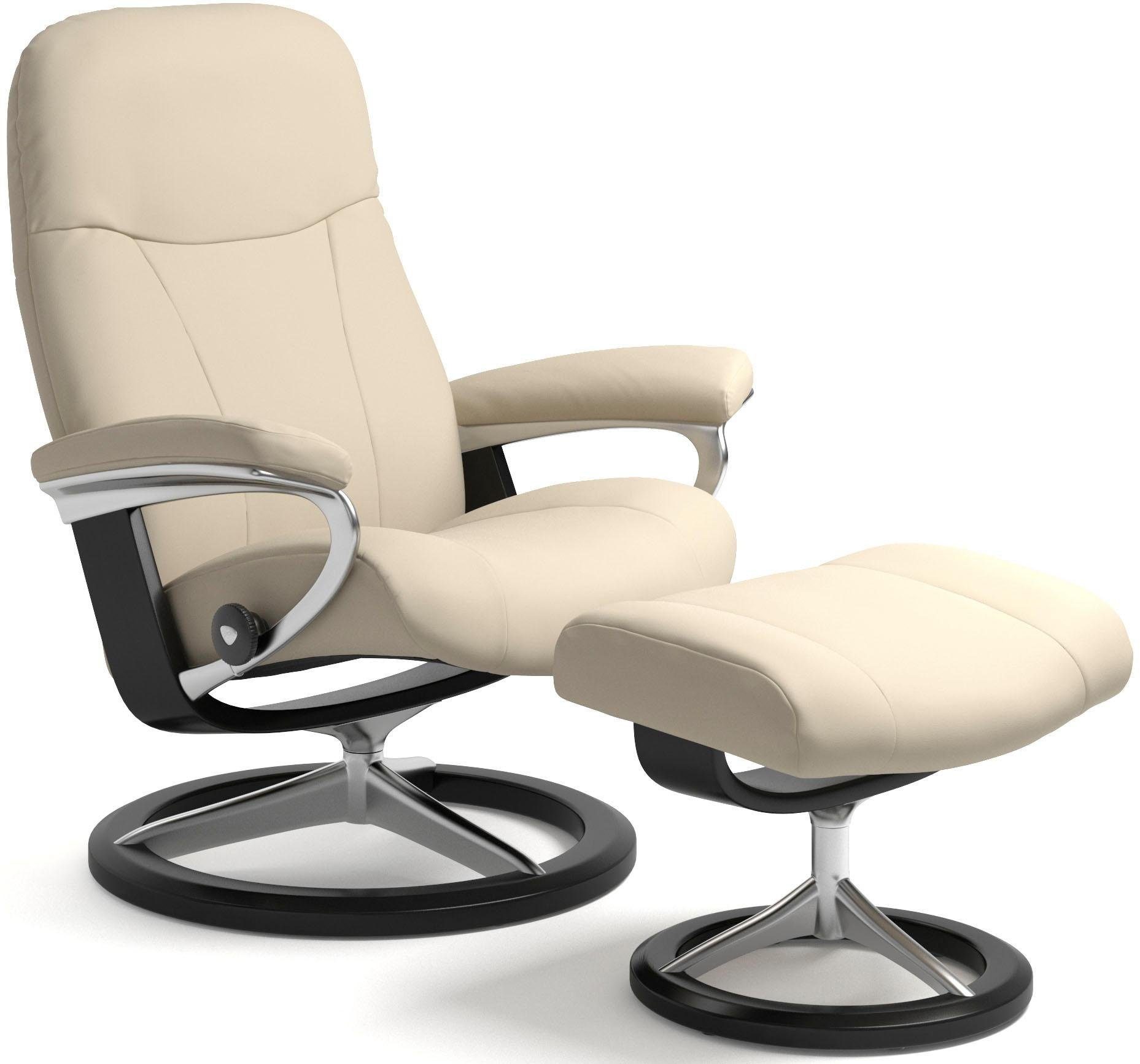 Stressless® Relaxsessel Garda (Set, Relaxsessel mit Hocker), mit Hocker,  mit Signature Base, Größe M, Gestell Schwarz