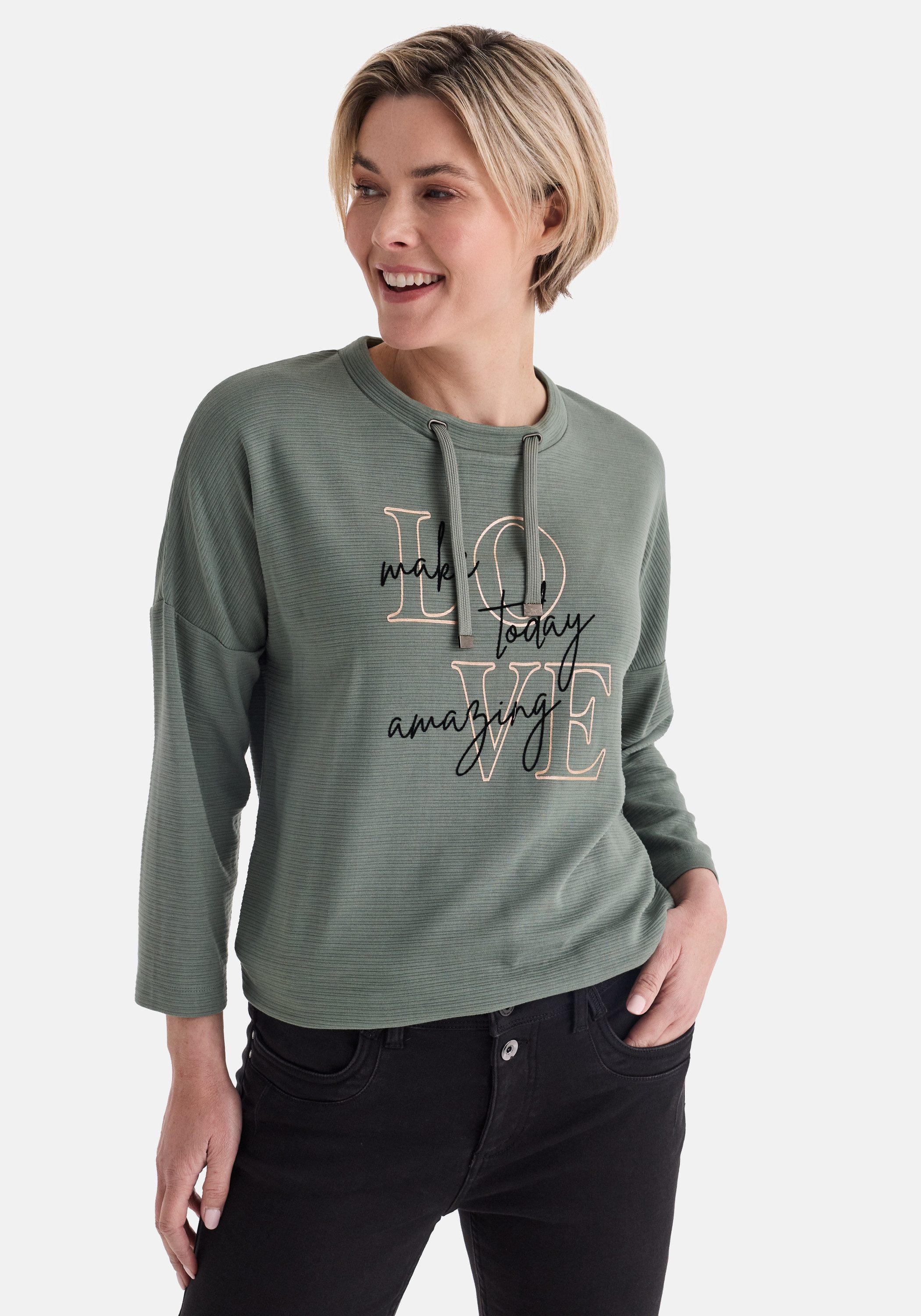 STOOKER WOMEN Sweatshirt STCLEA Sweatshirt 3/4-Arm Regular Fit Sweatshirt für Damen
