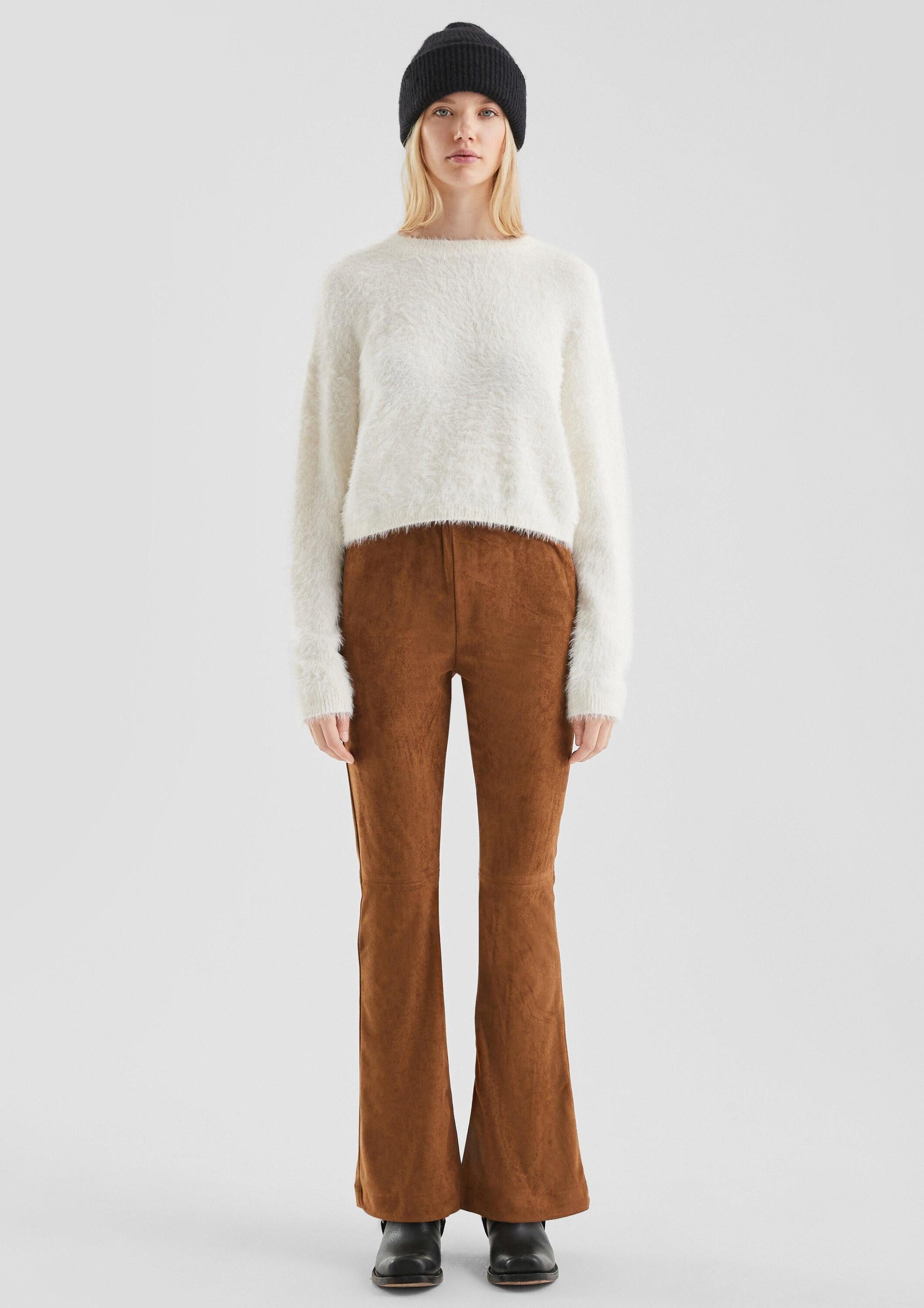 QS Chinos Hose Hose in Wildlederoptik günstig online kaufen