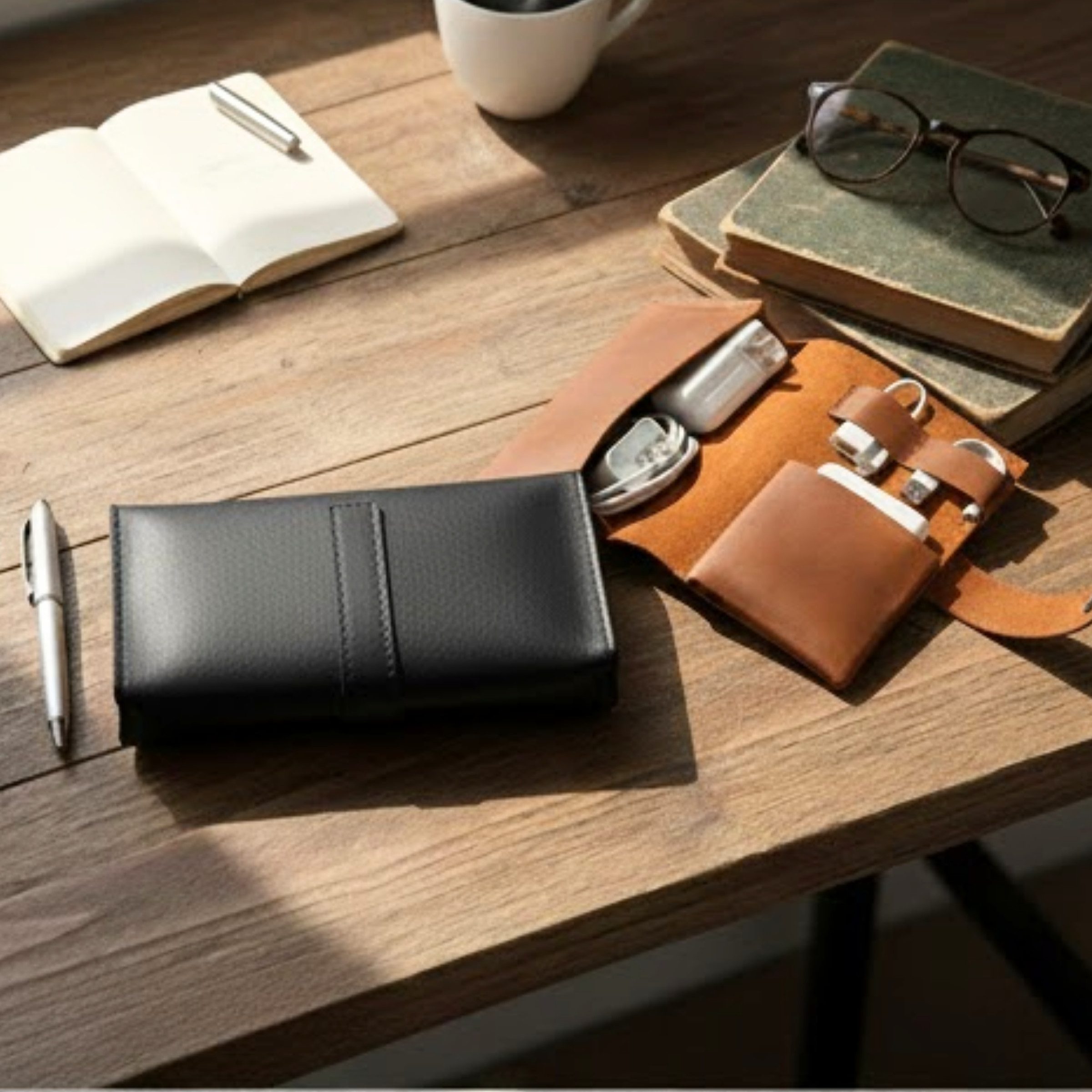 Renna Leather Taschenorganizer Leder Kabel Organizer – Premium Reise-Organi günstig online kaufen