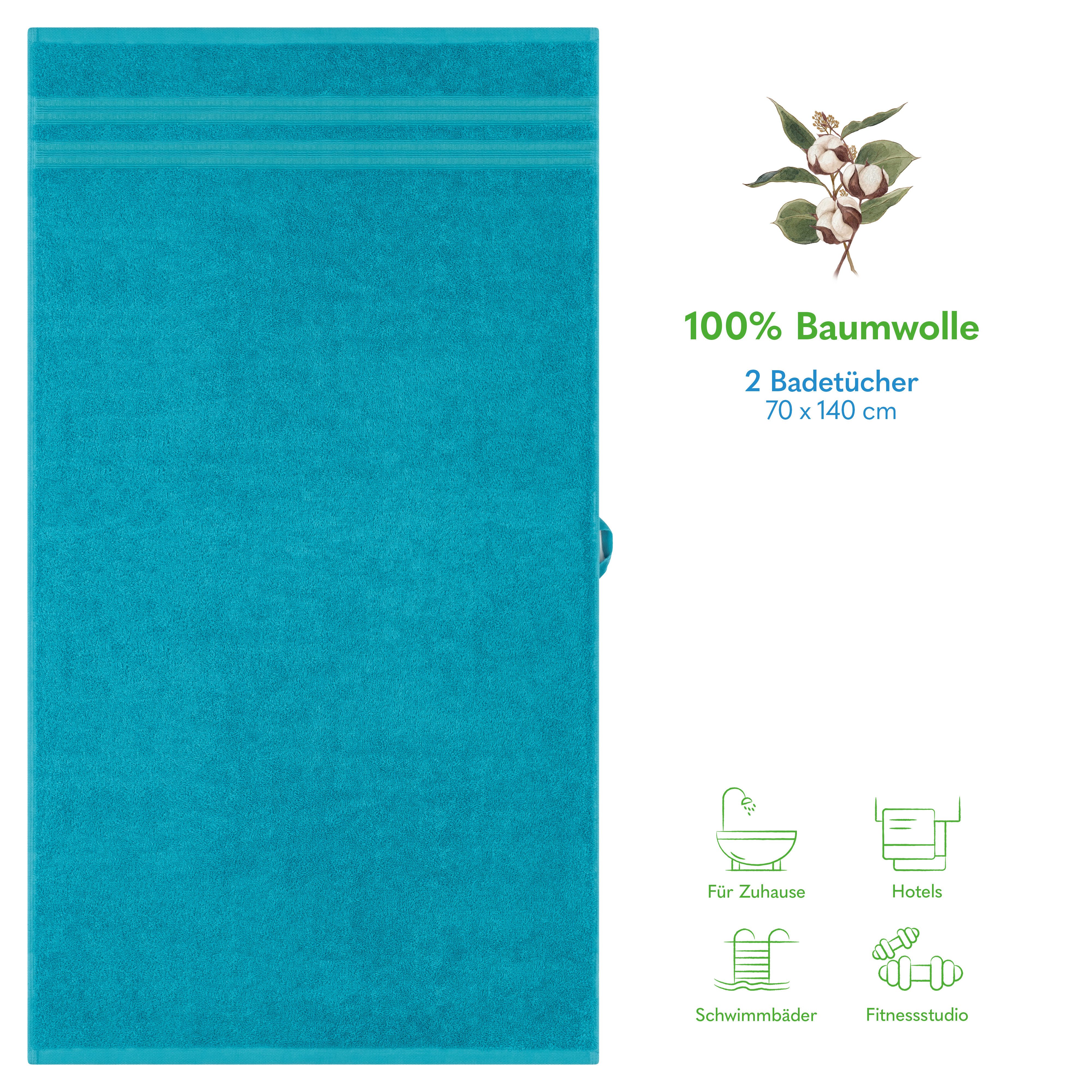 HAMMETEX Duschtuch 2er Set Badetücher 70x140 günstig online kaufen