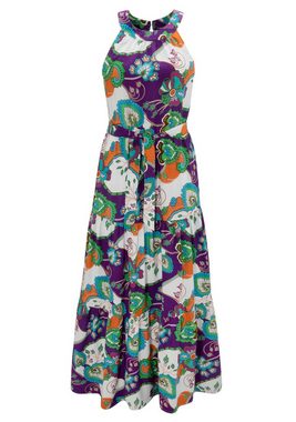 Aniston CASUAL Sommerkleid (mit Bindegürtel) mit fantasievollem Blumendruck - NEUE KOLLEKTION