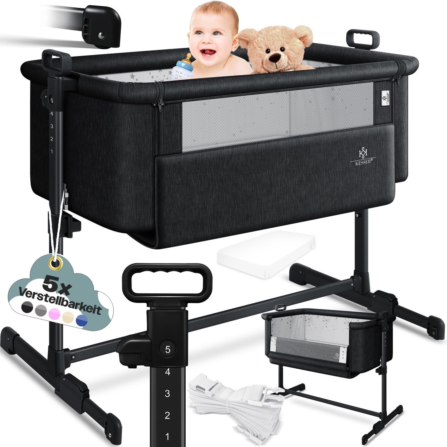 KESSER Kinderbett, Zustellbett Hubi 3in1 Baby günstig online kaufen
