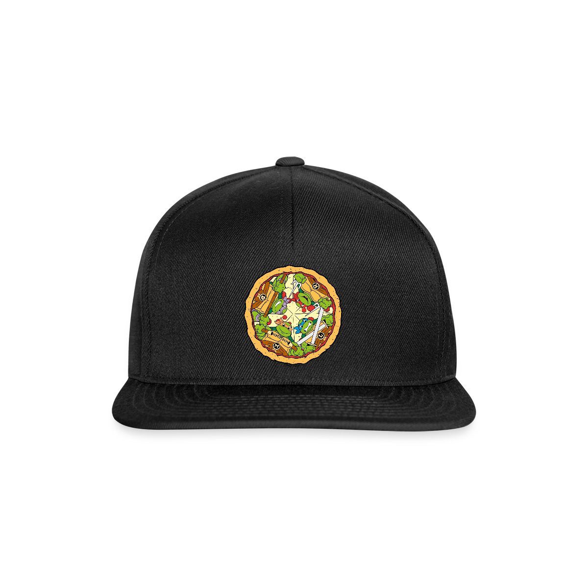 Spreadshirt Snapback Cap Teenage Mutant Ninja Turtles Pizza Snapback Cap (1-St)