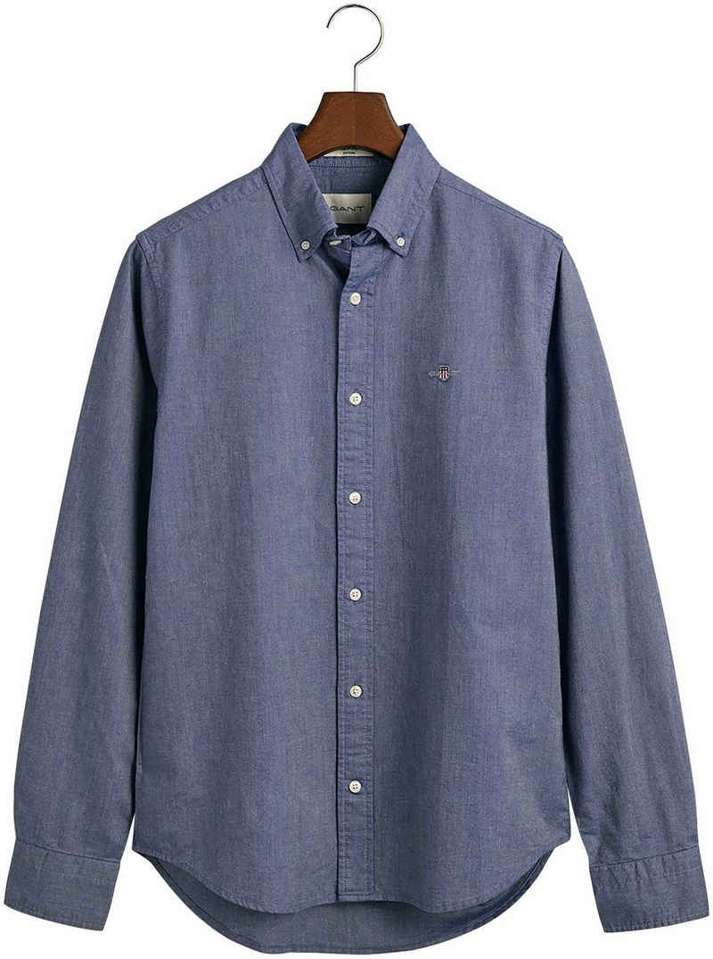 Gant Langarmhemd Slim Fit Oxford Hemd strukturiert langlebig dicker Oxford Hemd Slim Fit