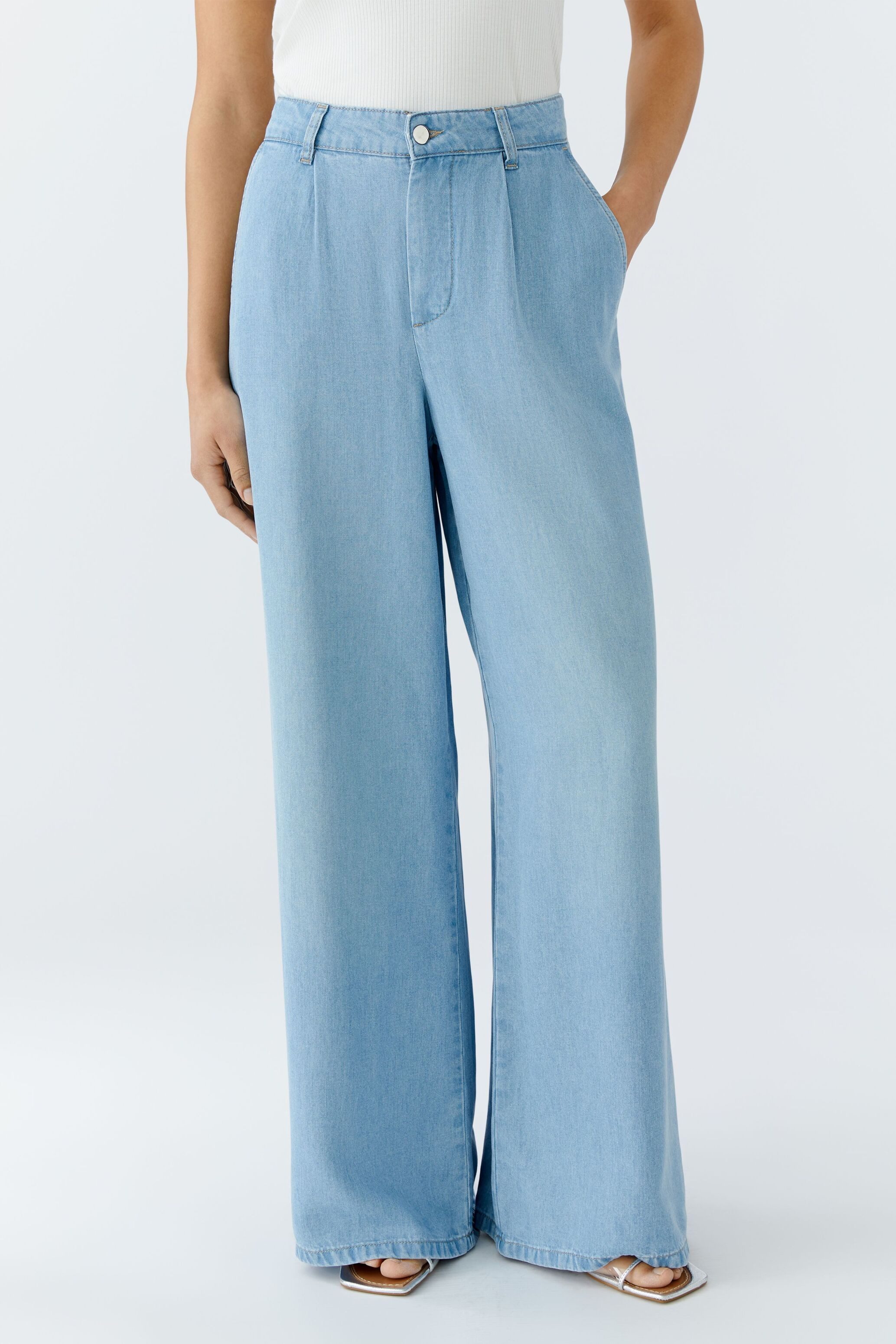Oui Stoffhose Bundfaltenhose mid rise günstig online kaufen