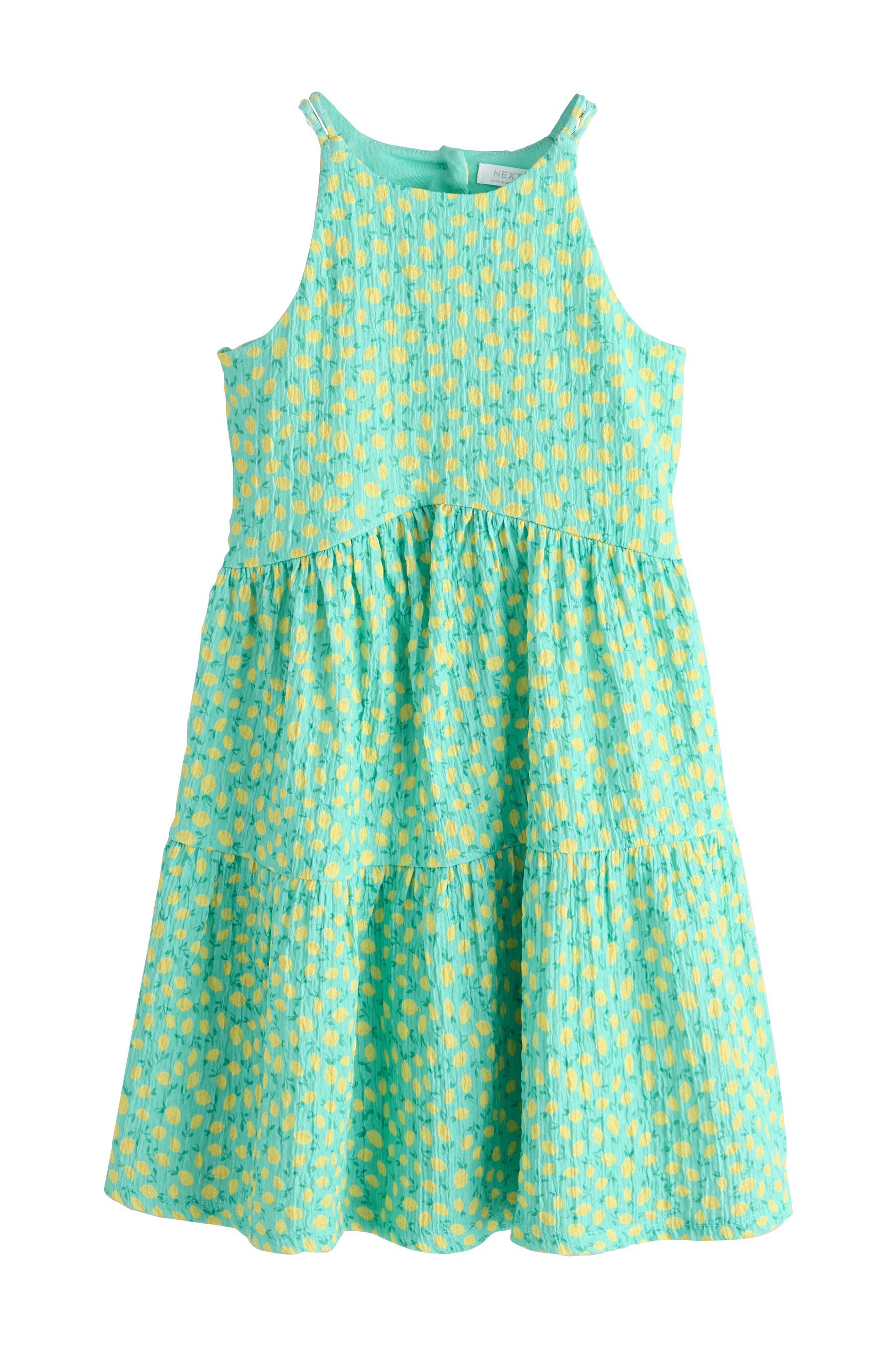 Next Trägerkleid Sommerkleid mit Trägern und Knitteroptik (1-tlg)