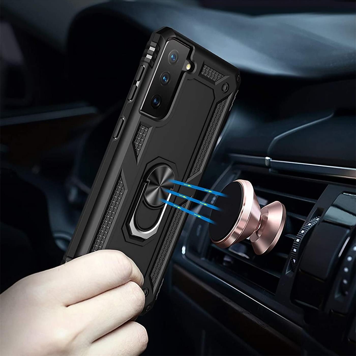 CoolGadget Handyhülle Armor Shield Case für Samsung Galaxy S21 FE 6,4 Zoll, Outdoor Cover mit Magnet Ringhalterung Handy Hülle für Samsung S21 FE – Bild 4 von 5