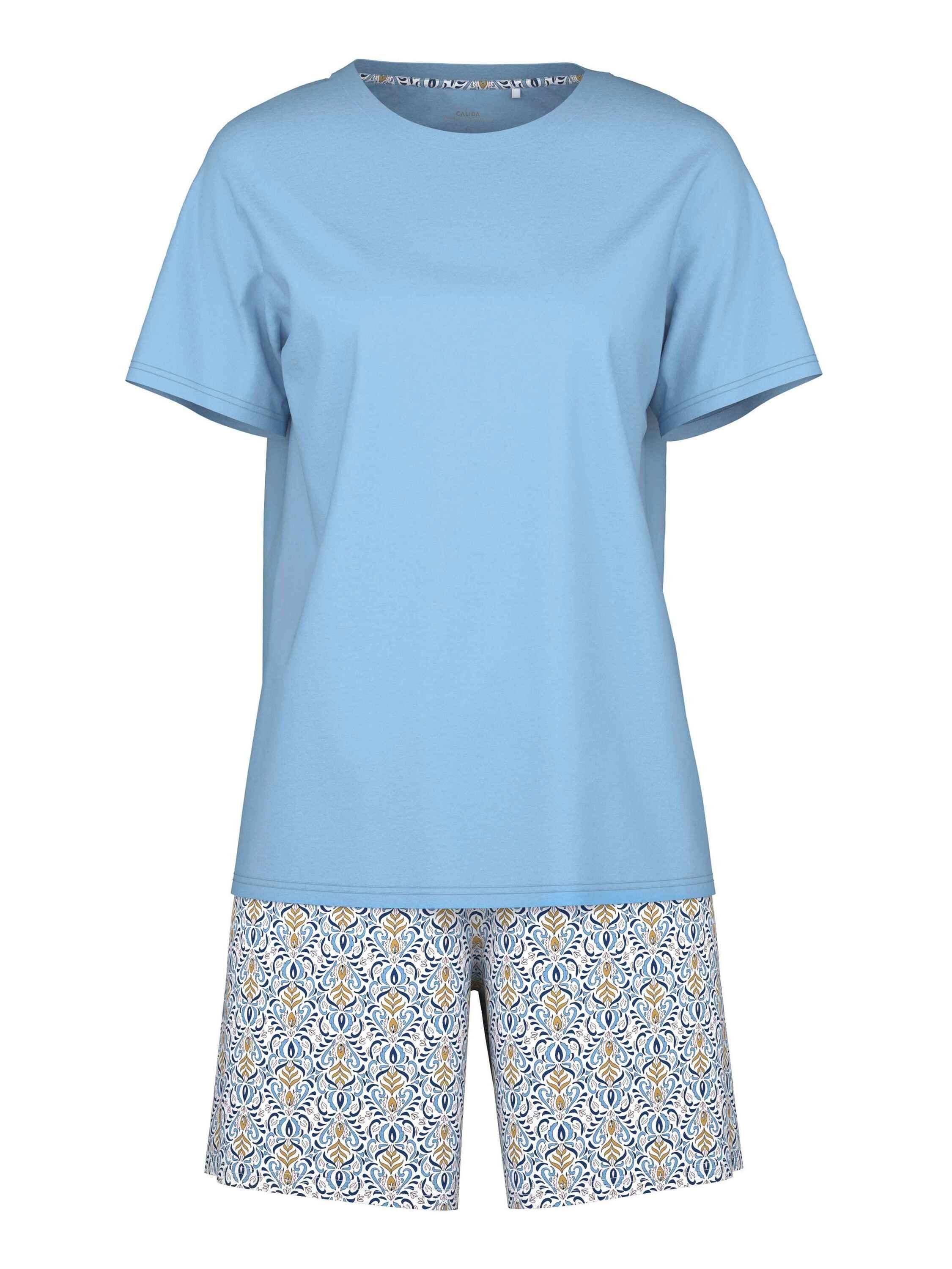 (2 tlg) Shorty CALIDA placid Kurz-Pyjama blue