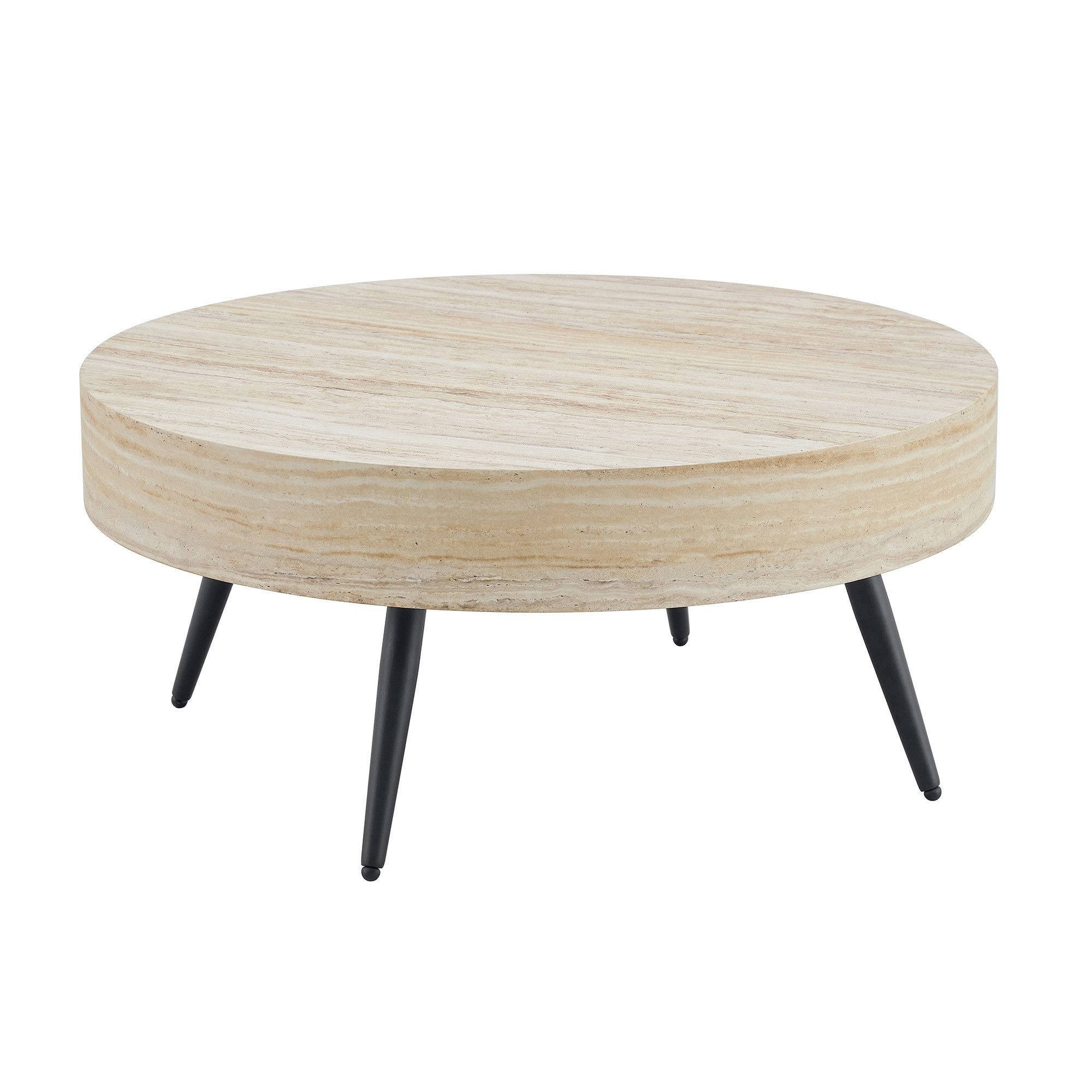 gopop Couchtisch runder Wohnzimmertisch mit Metallbeinen im Industriestil (1-St), 70 x 35,5 cm