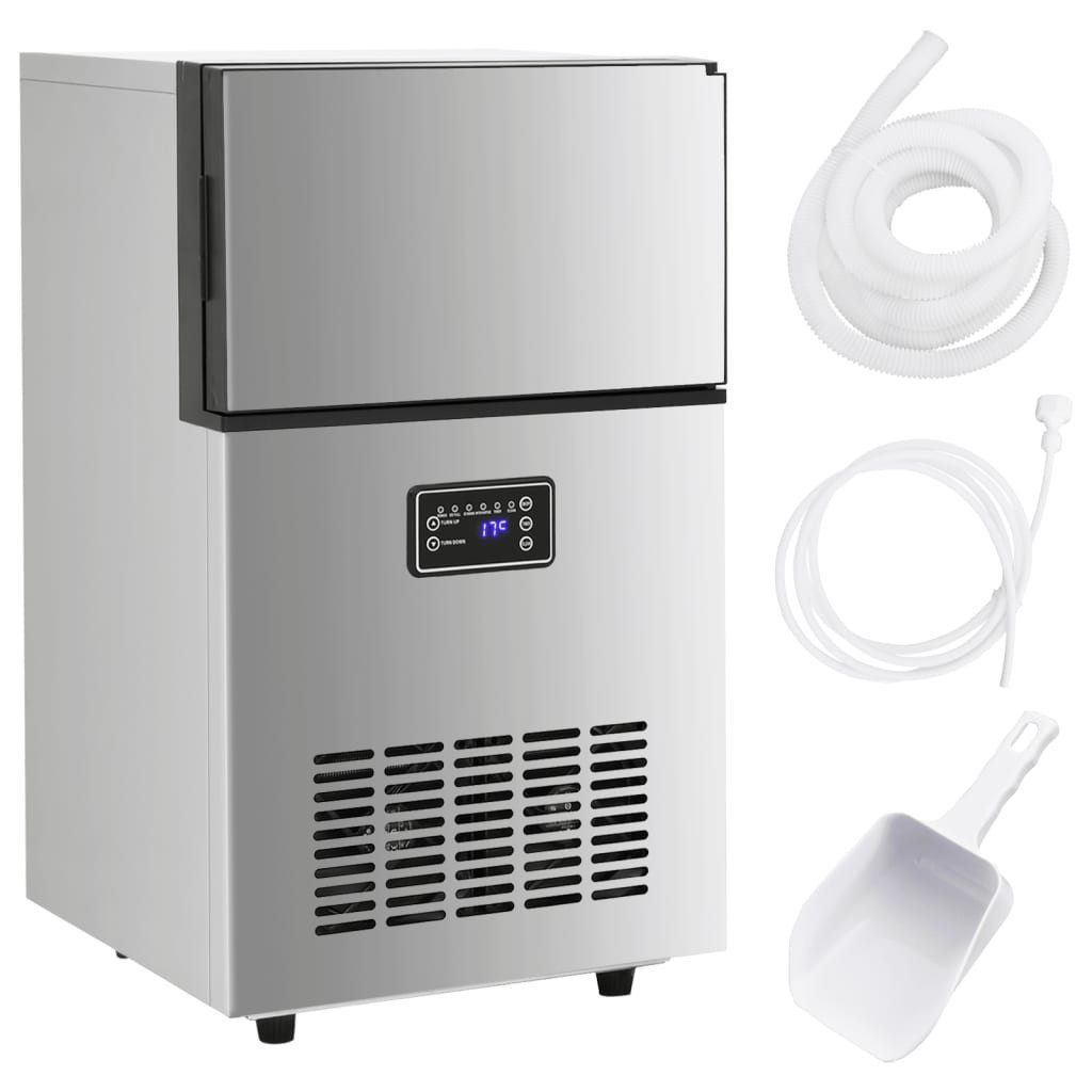 vidaXL Eiswürfelmaschine Eiswürfelmaschine 420 W Silbern 45 kg 24 h