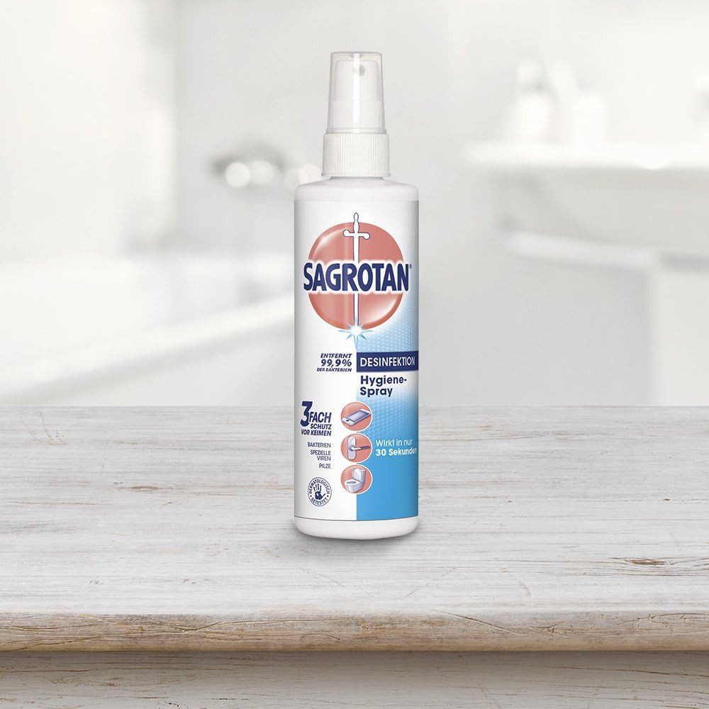 SAGROTAN Hygiene-Pumpspray (10 x 250ml) Oberflächen-Desinfektionsmittel (Spar-Pack, [10-St. antibakterielles Дезінфікуючий засіб)