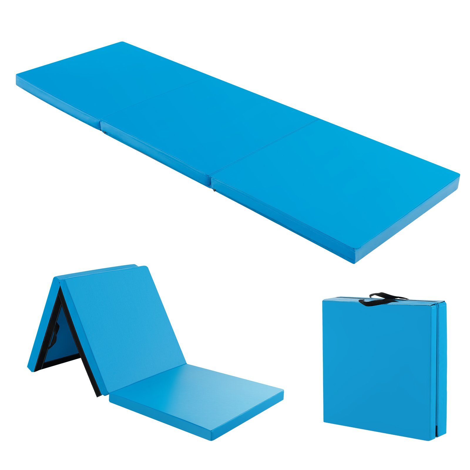 Cclife Weichbodenturnmatte klappbar Gymnastik Sportmatte blau in