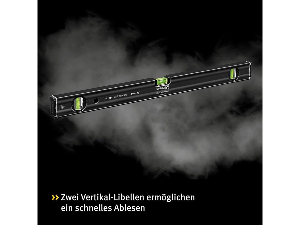 Stabila Wasserwaage 80AS-2 Set Dark Shadow, (2 St., 60 cm, 120cm), Aluminium