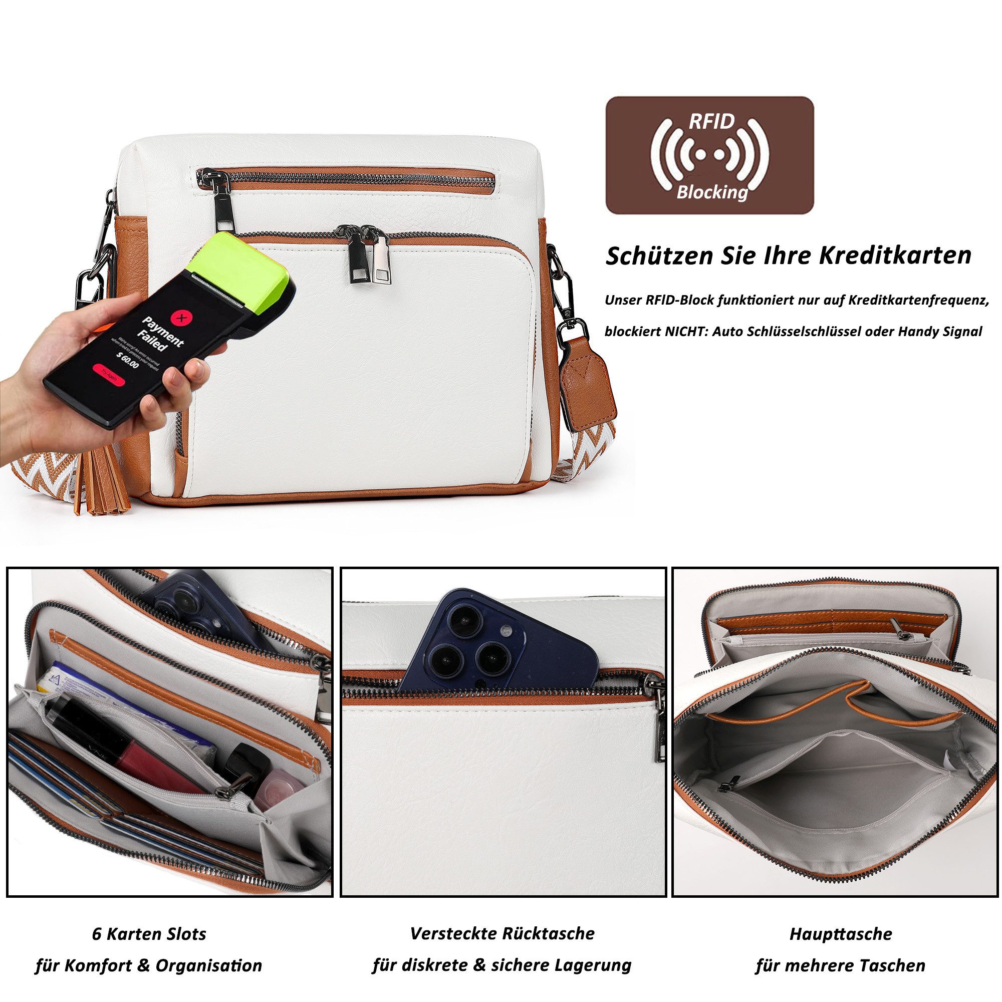 TAN.TOMI Schultertasche Damen Umhängetasche mit Verstellbar Abnehmbar Breiter Gurt, Leicht Damen Crossbody Bag Für Tägliches Arbeiten Verabredungen