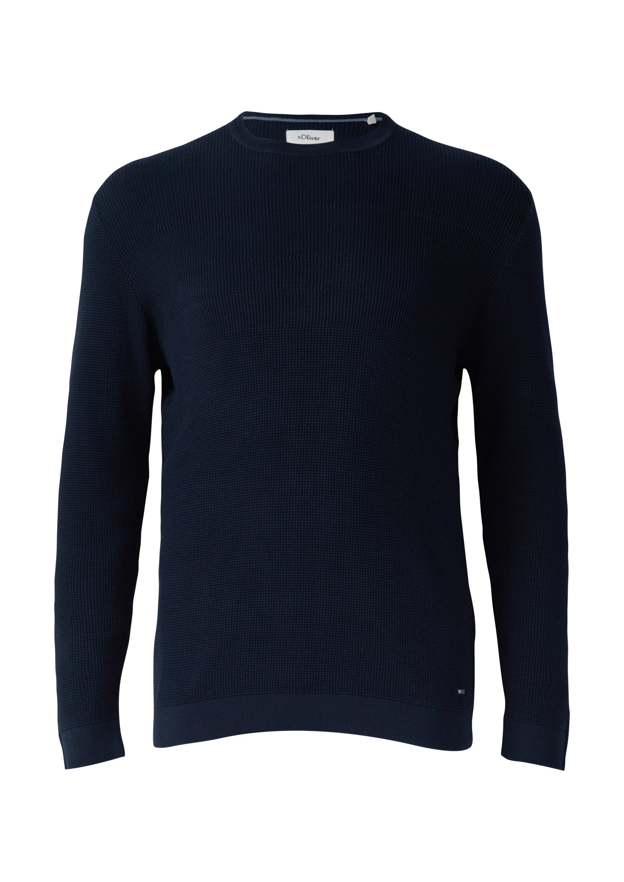s.Oliver Longpullover Strickpullover Strukturmix-Pullover aus reiner Baumwo günstig online kaufen