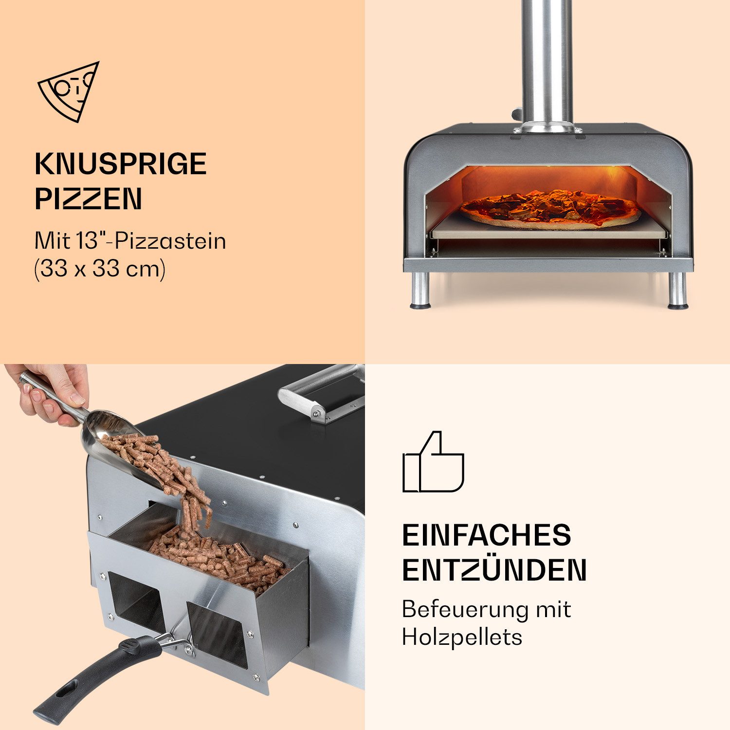 Klarstein Gas-Pizzaofen Diavolo Pizza Ofen