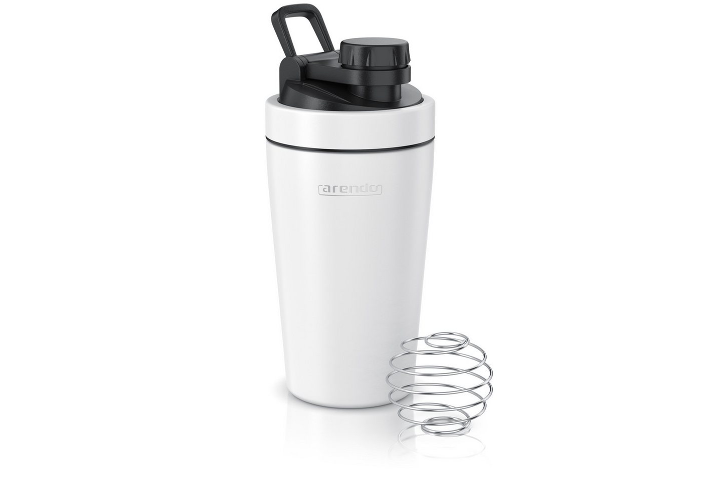 Arendo Protein Shaker Edelstahl Eiweißshaker 500 ml, verschließbar, bruchfest, BPA-frei, Edelstahl, (1-tlg), auslaufsicher, spülmaschinengeeignet, mit Tragegriff und Mixball