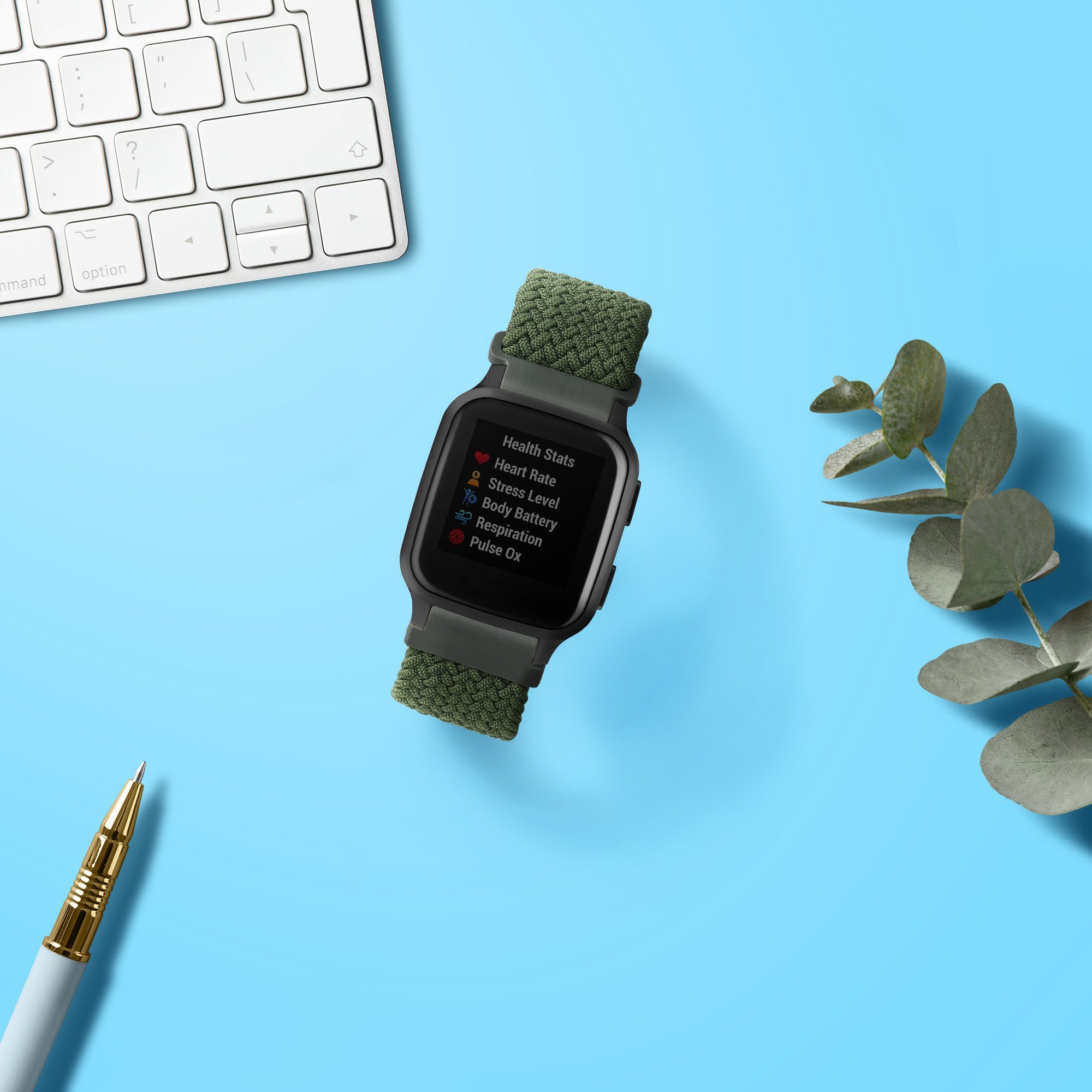 kwmobile Armband für Garmin Venu Sq 2 Music / Sq 2 / Vivoactive 6 / Vivoactive Smartwatch, 1-tlg., Nylon Fitnesstracker Sportarmband Band - Innenmaße von 14 - 22 cm