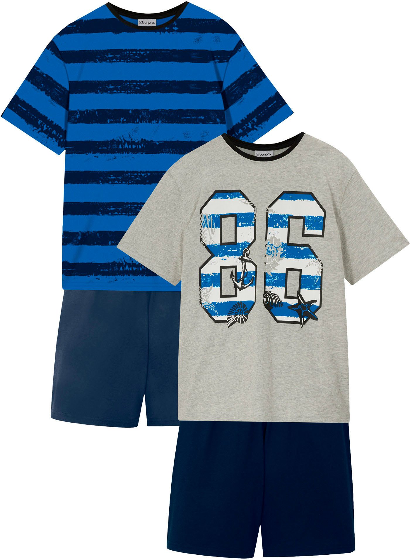 bonprix Shorty (Set, 4 tlg) lockere Passform, aus Baumwolle und Viskose, 4-teiliges Set