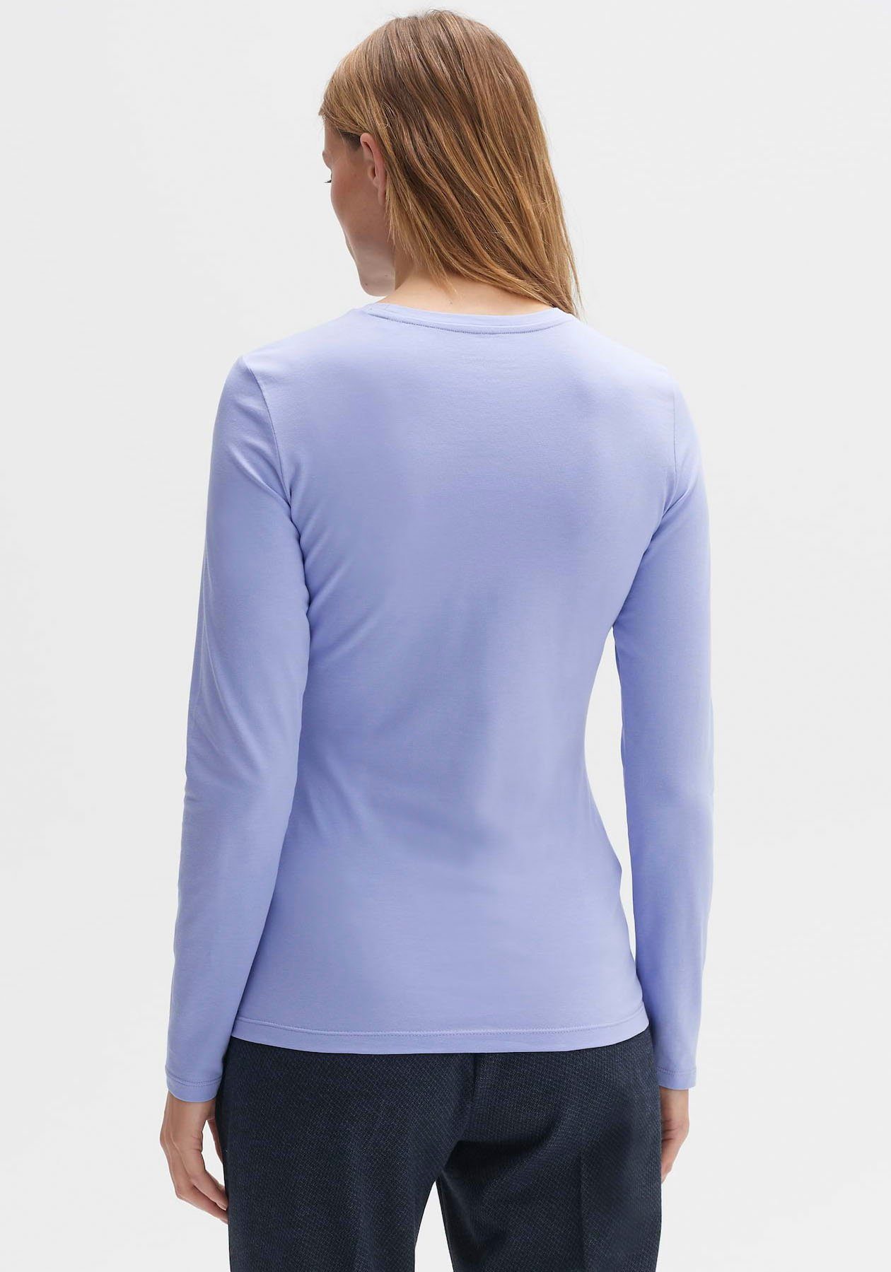 Langarmshirt in Basic-Form cleaner soft Smilla viola OPUS