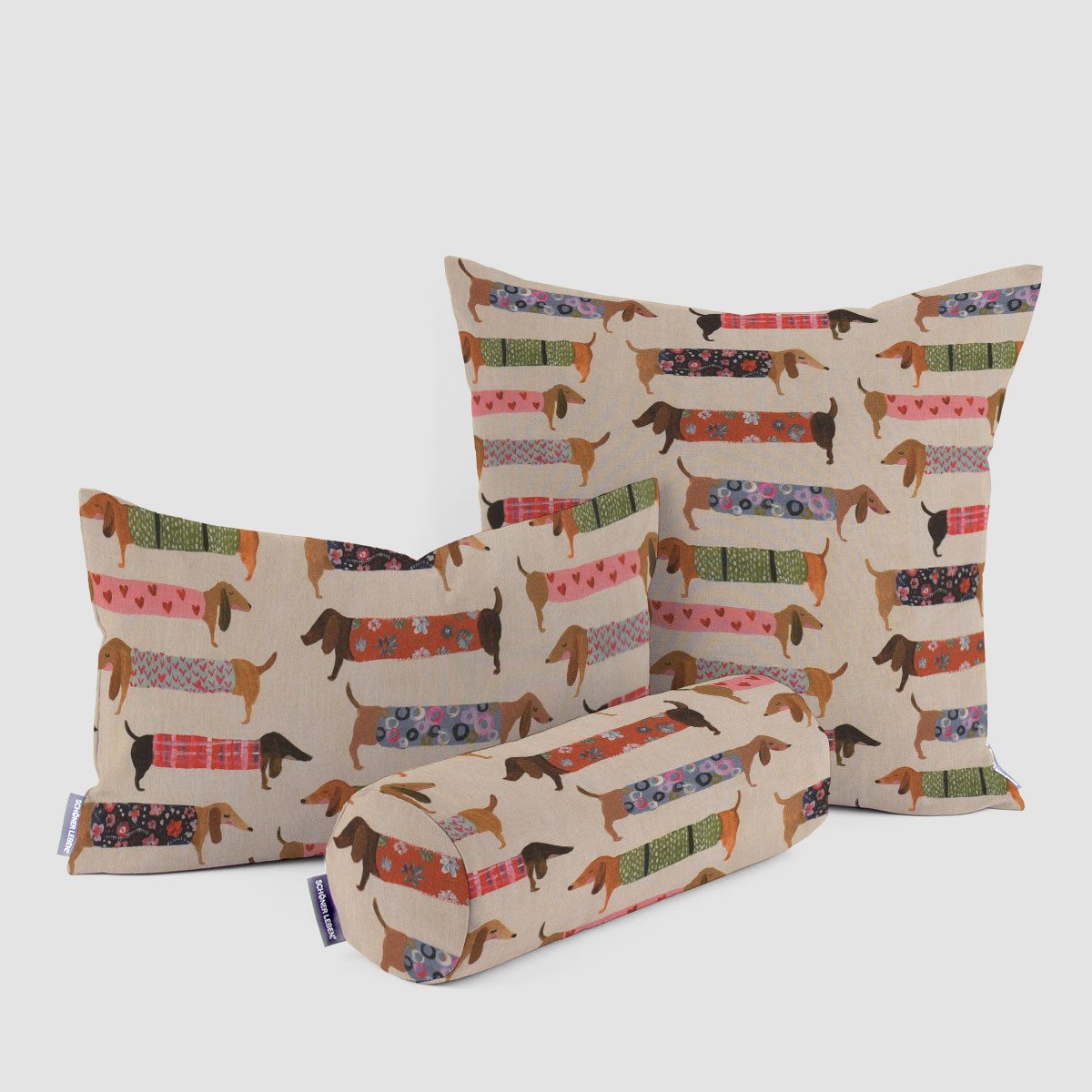 SCHÖNER LEBEN. Dekokissen SCHÖNER LEBEN. Kissenhülle Baumwollstoff Dachshun günstig online kaufen