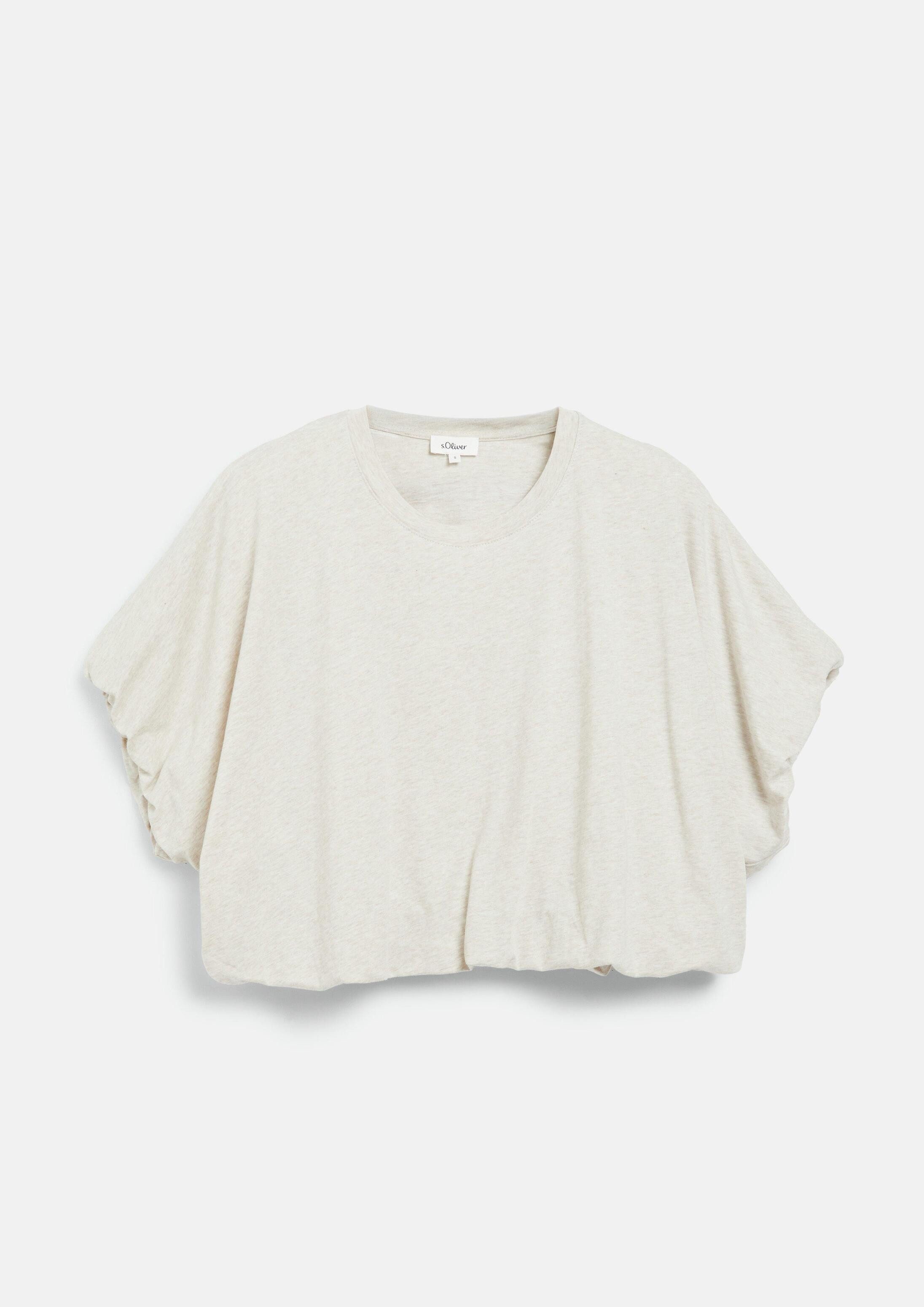 s.Oliver Kurzarmshirt T-Shirt Oversize T-Shirt mit Ballonsaum
