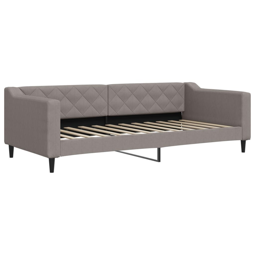 vidaXL Gästebett 90 x 200 cm Gästebett Tagesbett Taupe 90x200 cm Stoff Bett Bettgestell