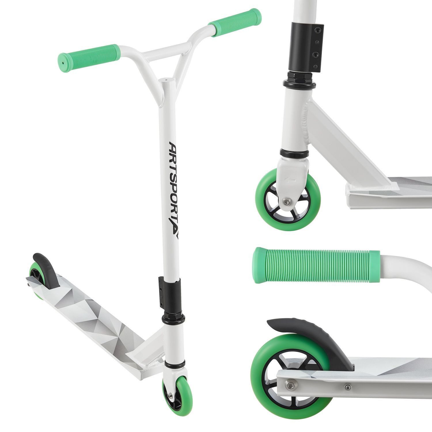 ArtSport Трюк самокат Futuristic, Alu Core, 360°-Lenker mit TPR-Grips, stabil und leicht