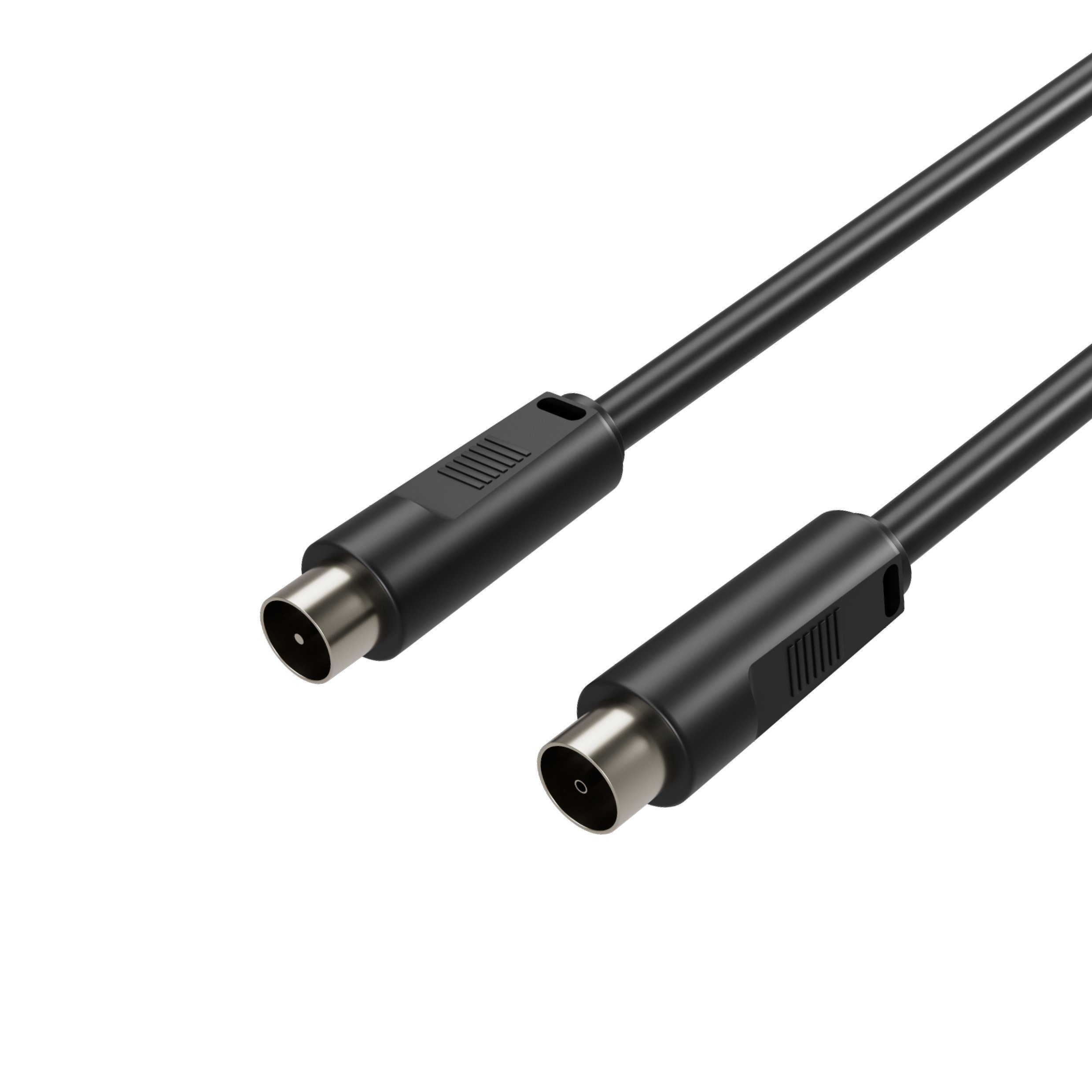 Kabelbude.eu Koax-Kabelverbinder Antennenkabel, 100% geschirmt, BZT - CE > 100 dB Schwarz