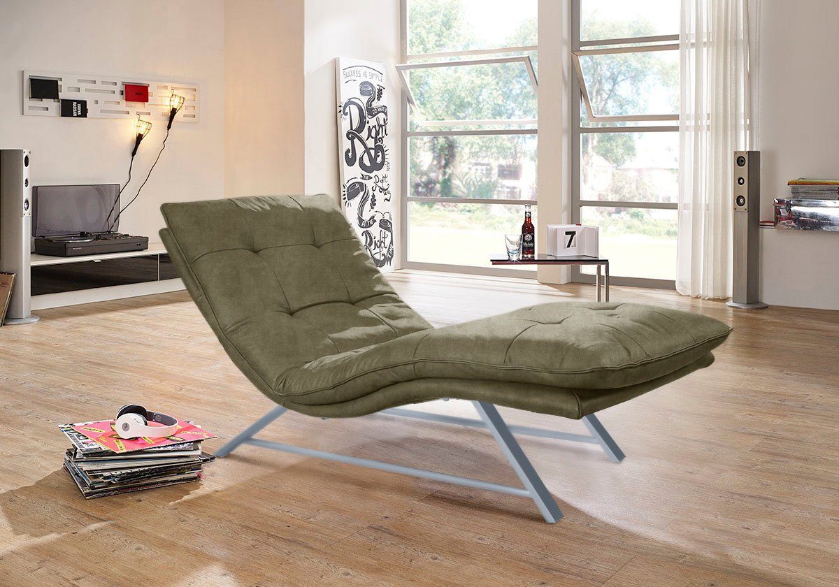 W.SCHILLIG Relaxliege daily dreams, in Waffelkissen-Optik, wahlweise mit Motor, Kufengestell, in 2 Breiten