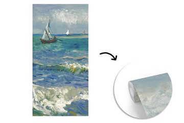 MuchoWow Fototapete Meereslandschaft bei Les Saintes-Maries-de-la-Mer - Vincent van Gogh, Matt, bedruckt, (2 St), Vliestapete für Wohnzimmer Schlafzimmer Küche, Fototapete