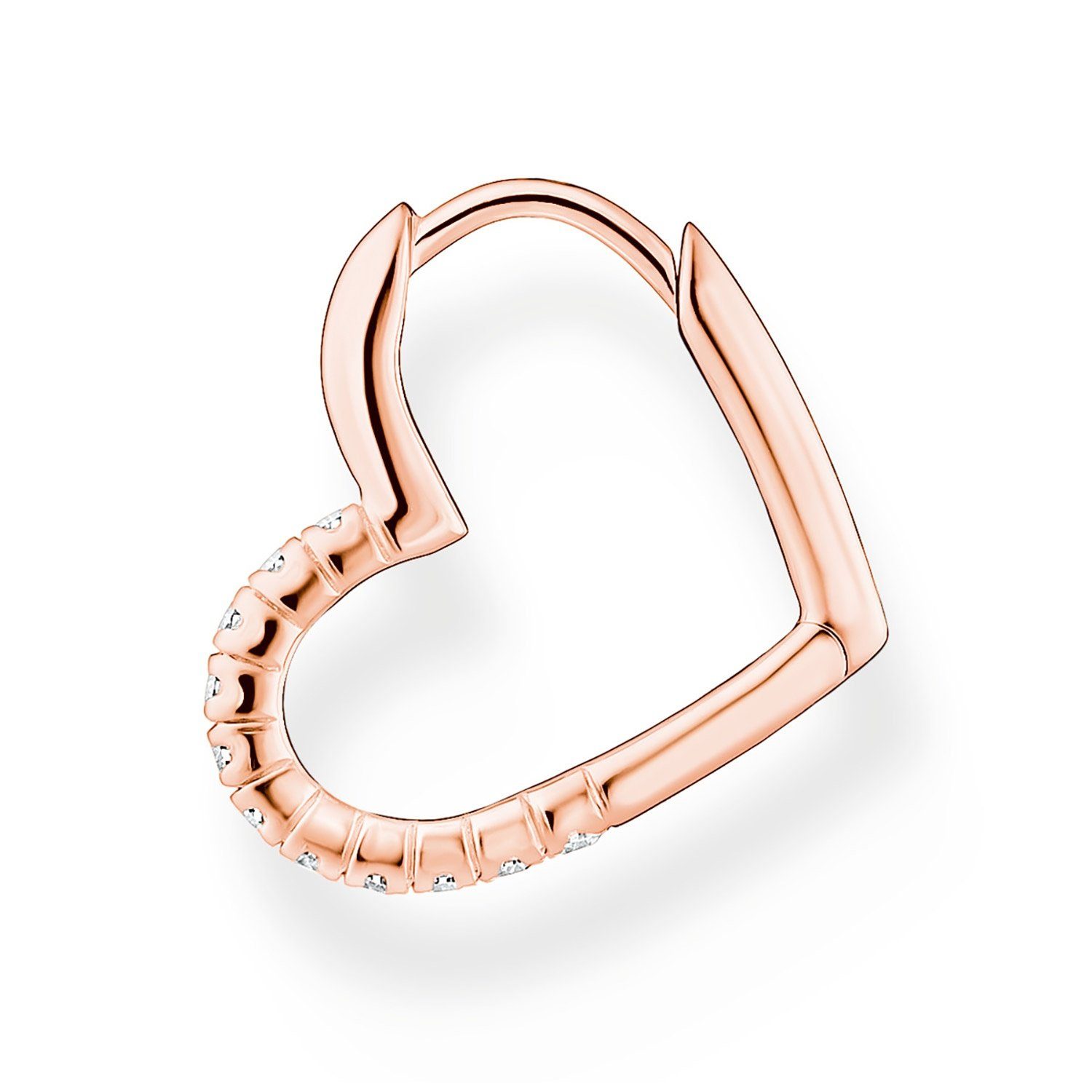 THOMAS SABO Single-Creole CR693-416-14, Herz mit weißen Steinen Roségoldfarben