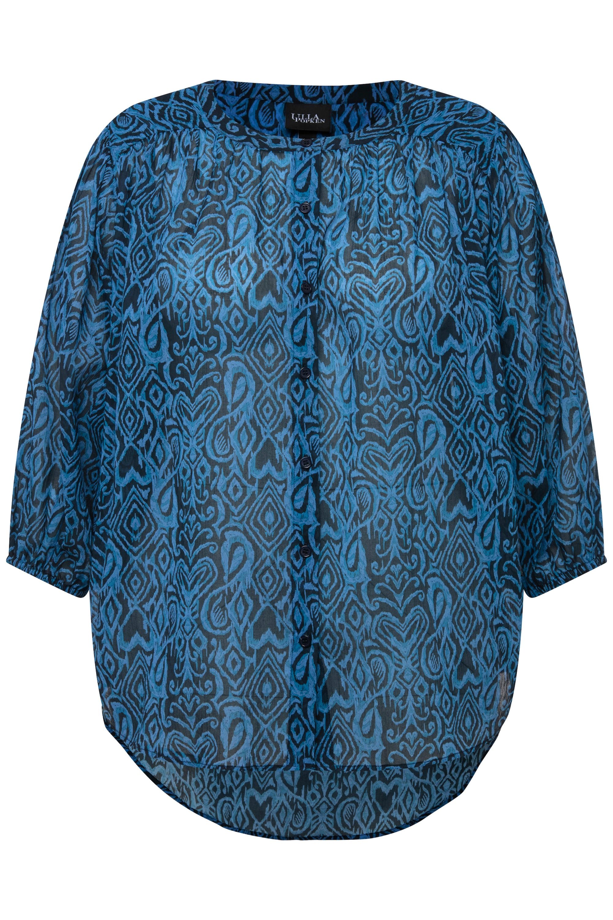 Ulla Popken Hemdbluse Bluse grafischer Druck günstig online kaufen